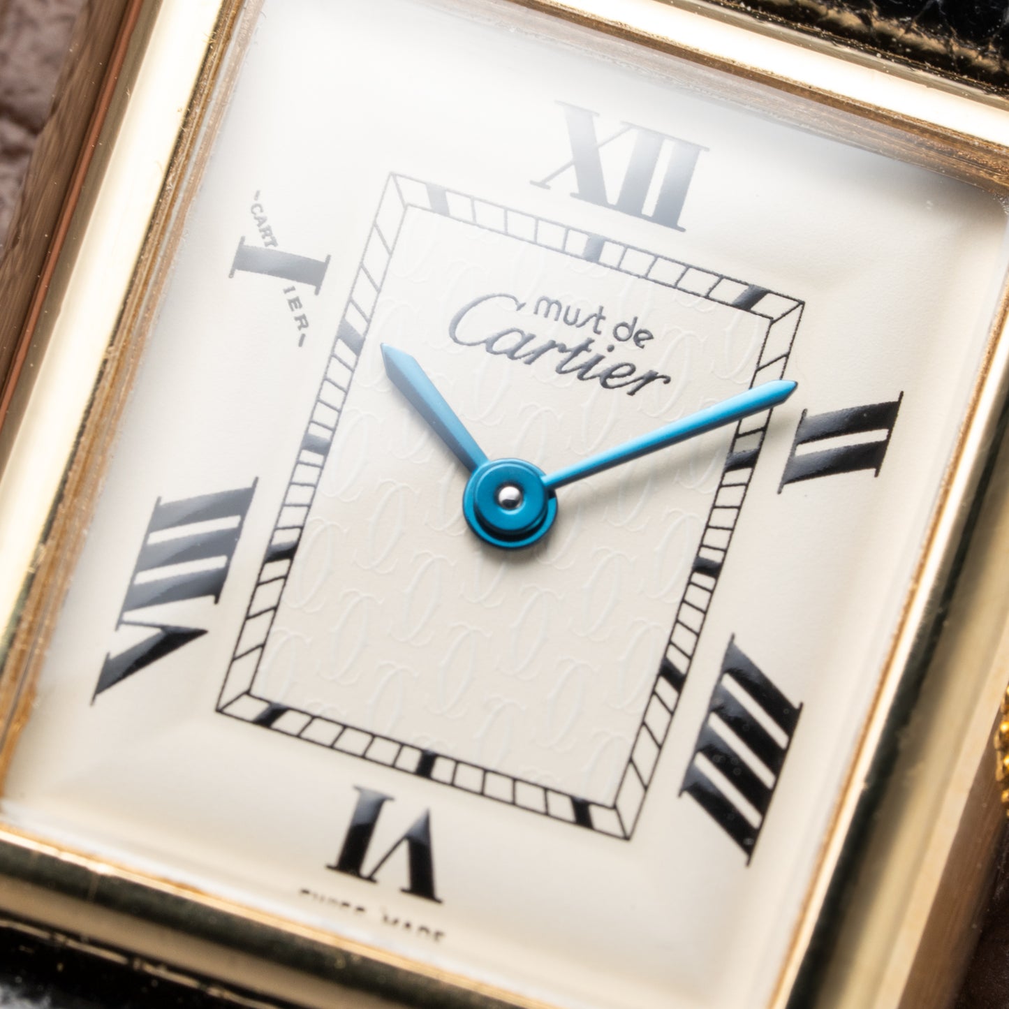 Cartier Tank Must de Roman Dial Vermeil Ref 2415