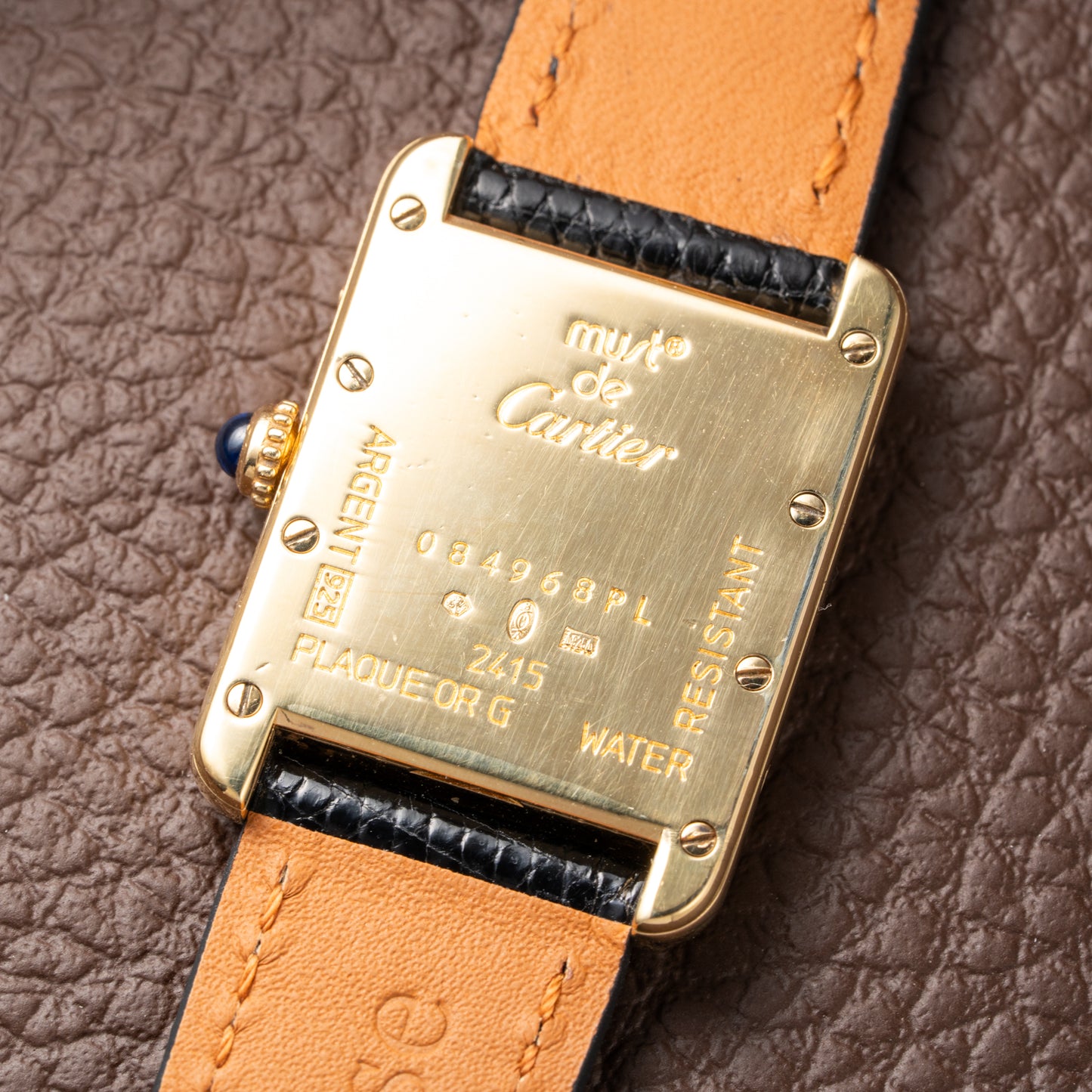 Cartier Tank Must de Roman Dial Vermeil Ref 2415