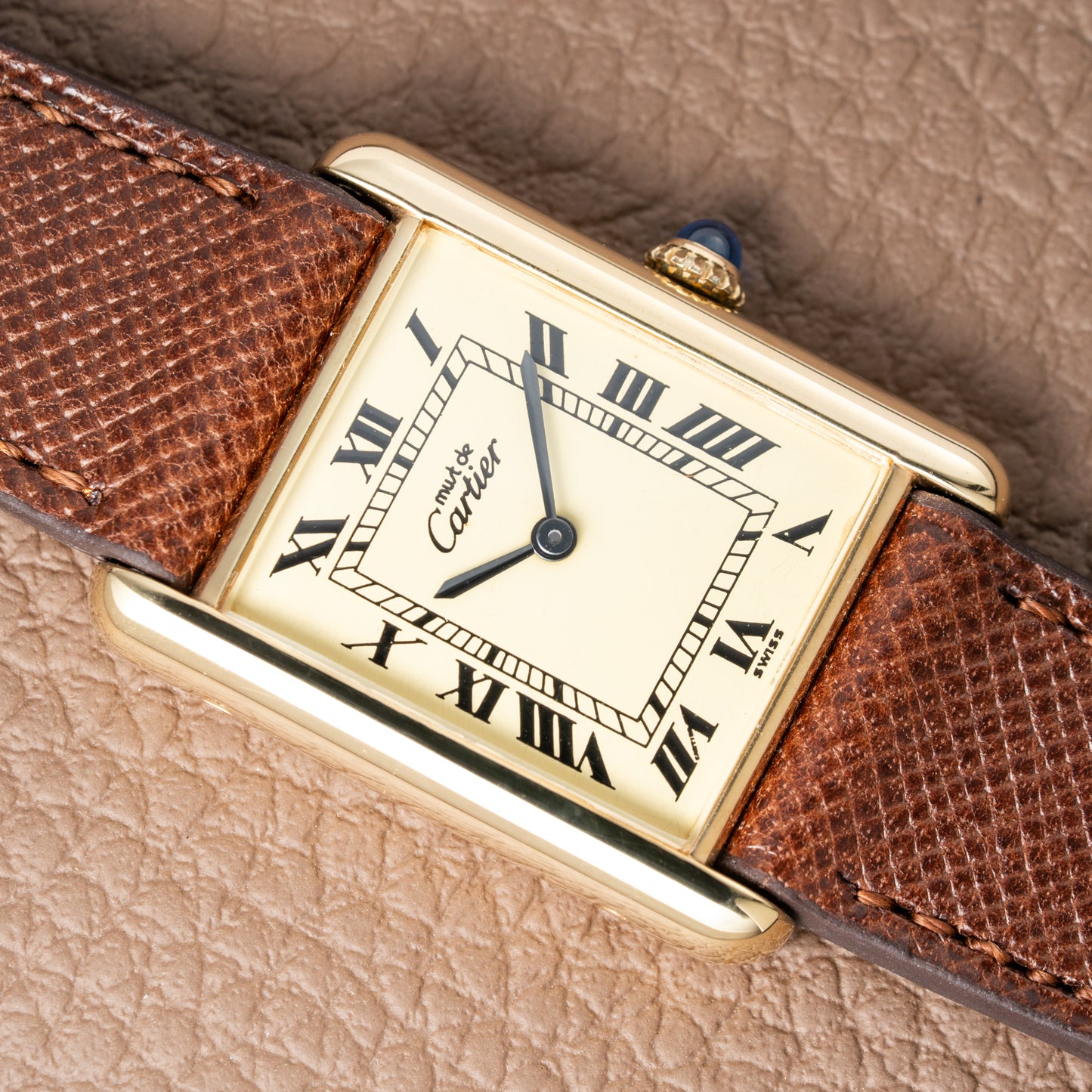 Cartier Must de Tank Vermeil Lemon Roman 1990s