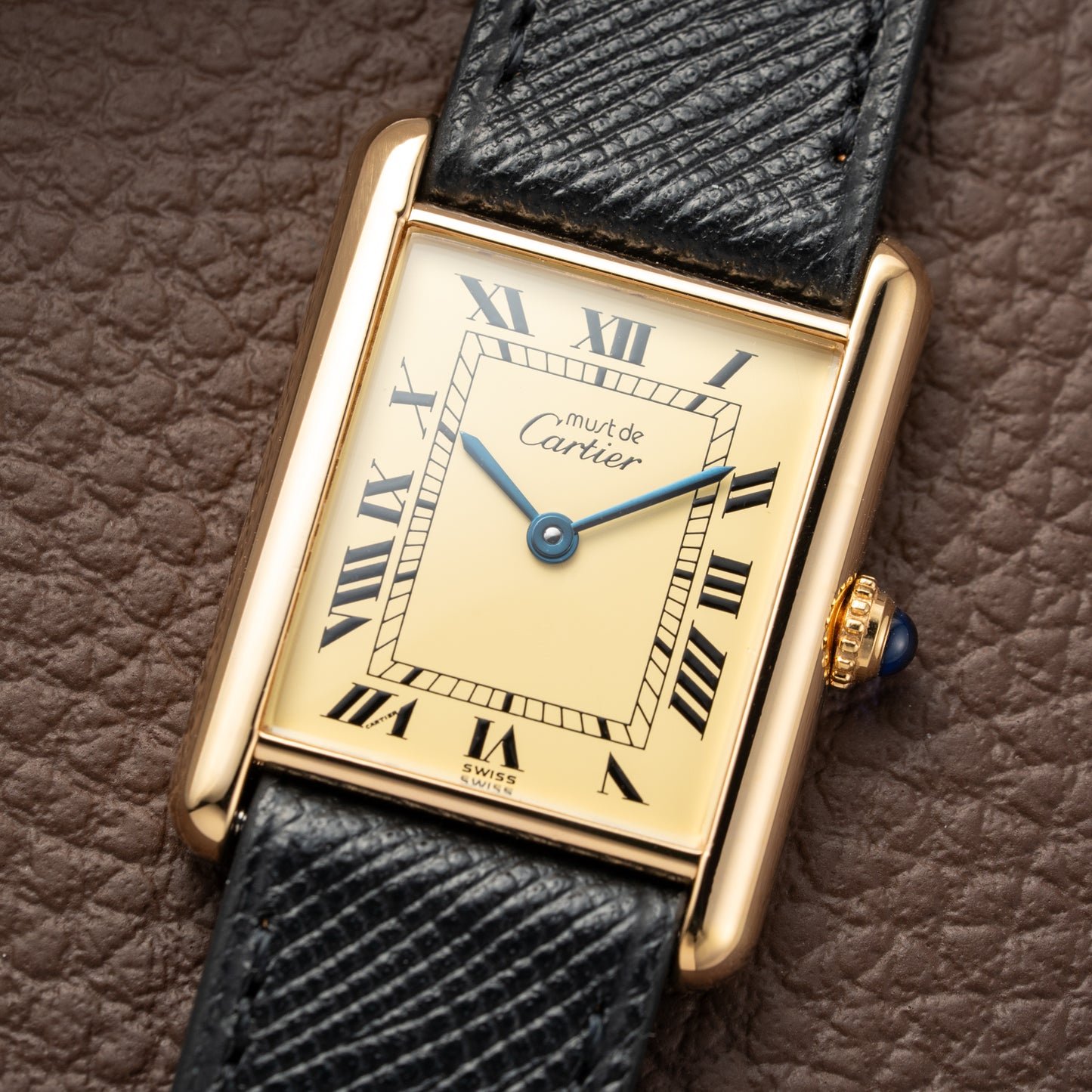 Cartier Must de Tank Vermeil Lemon Roman Dial Reference 590005