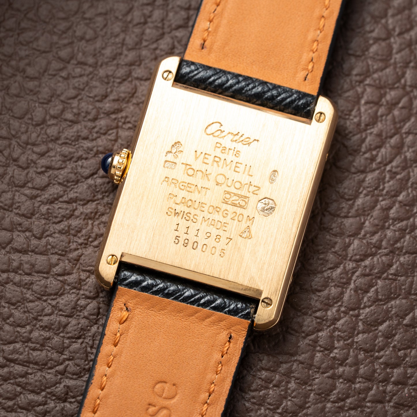 Cartier Must de Tank Vermeil Lemon Roman Dial Reference 590005