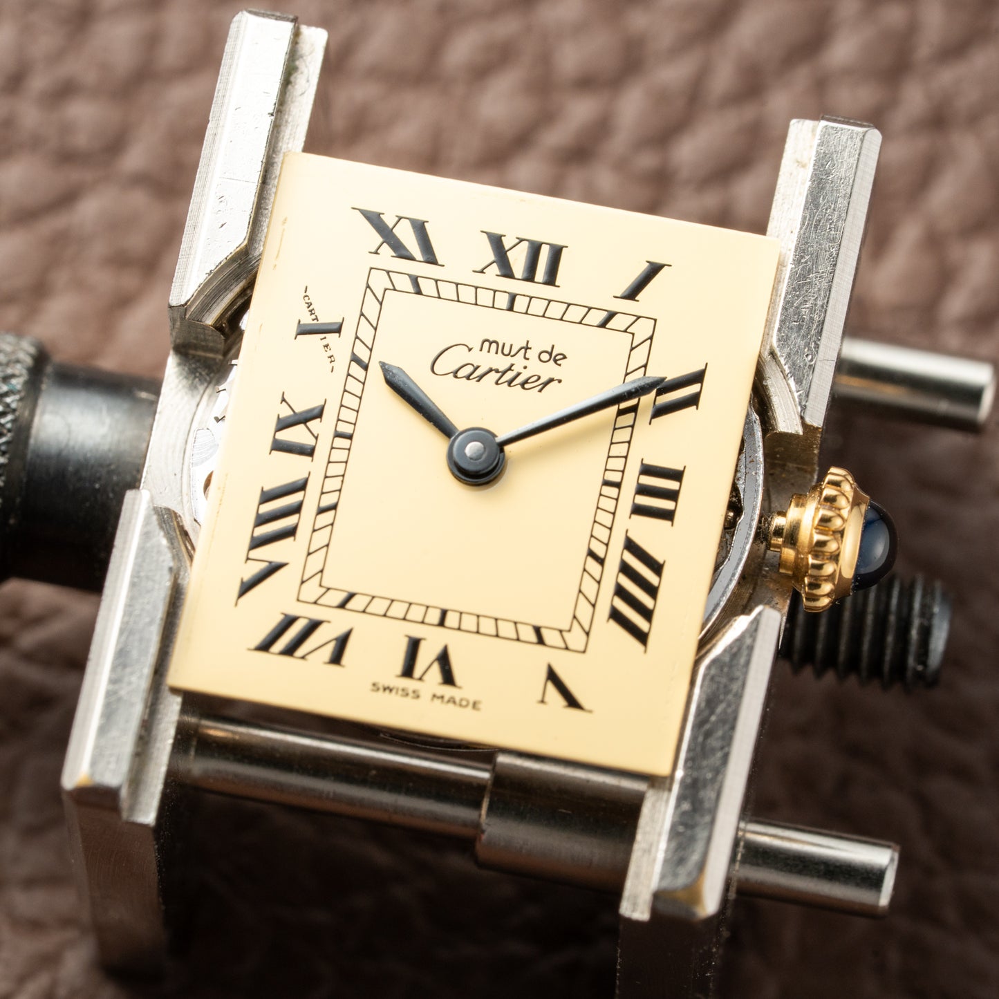 Cartier Tank Must de Vermeil Classic Roman Lemon Dial PM 1980s