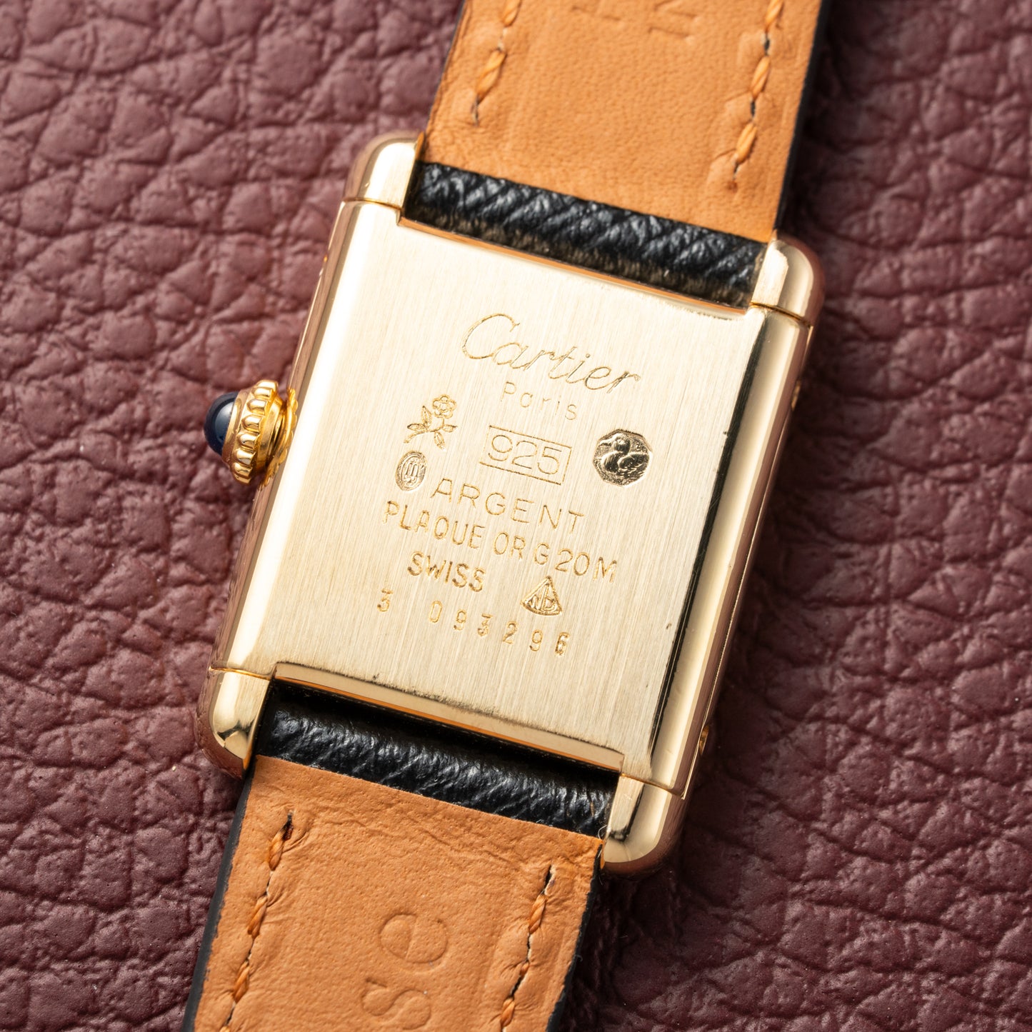 Cartier Tank Must de Vermeil Classic Roman Lemon Dial PM 1980s