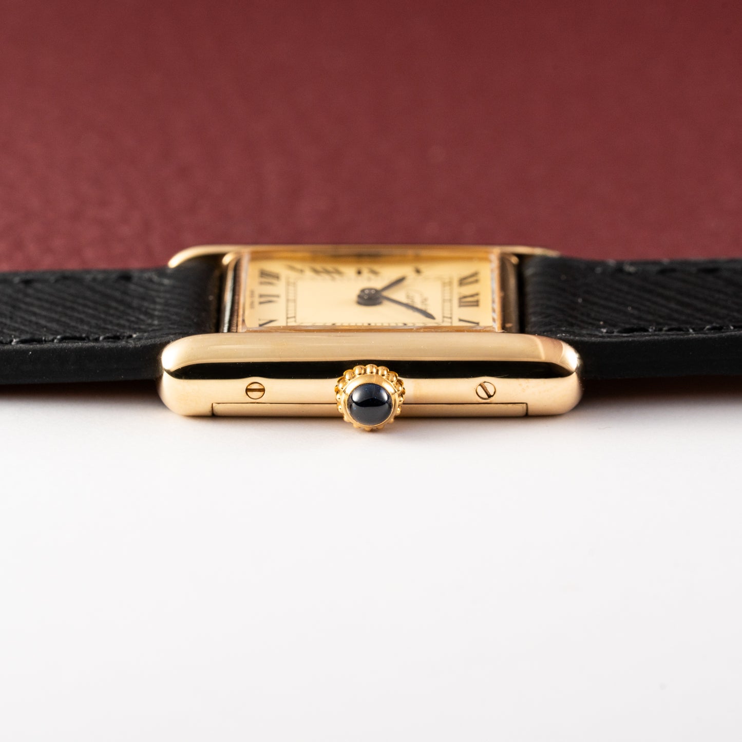 Cartier Tank Must de Vermeil Classic Roman Lemon Dial PM 1980s