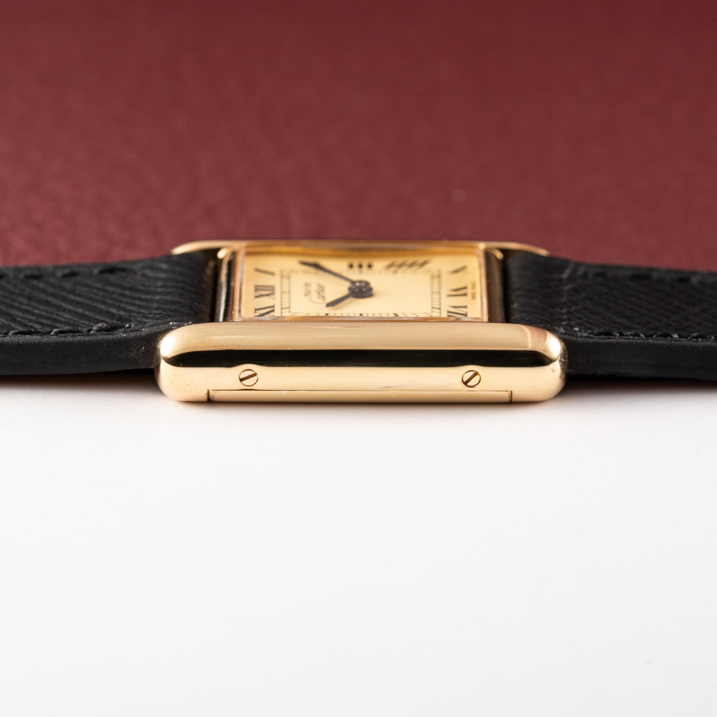 Cartier Tank Must de Vermeil Classic Roman Lemon Dial PM 1980s