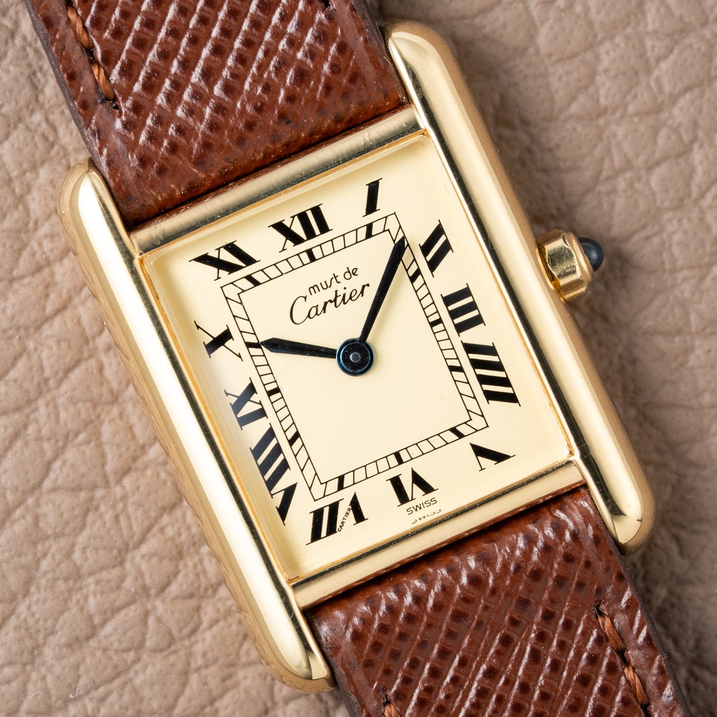 Cartier Must de Tank Vermeil Roman Full Set Ref. 3 66001 from 1986 !