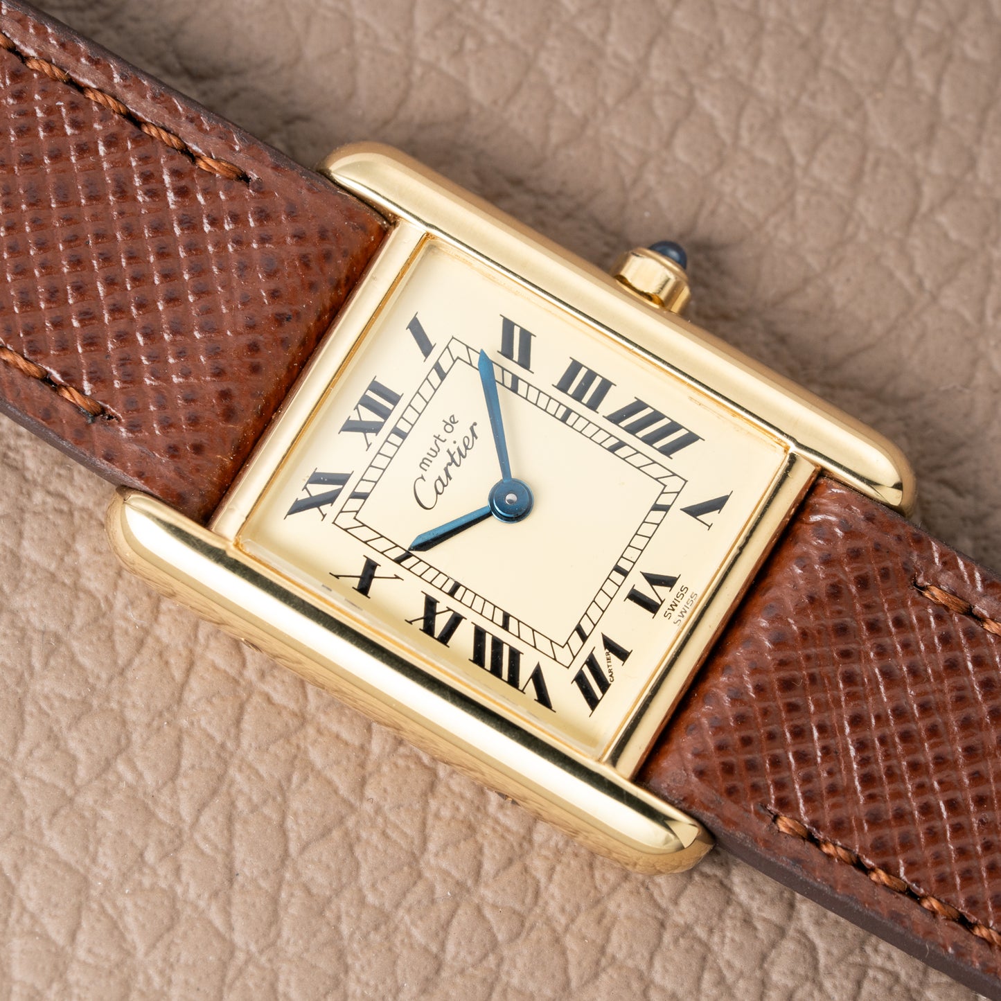 Cartier Must de Tank Vermeil Roman Full Set Ref. 3 66001 from 1986 !