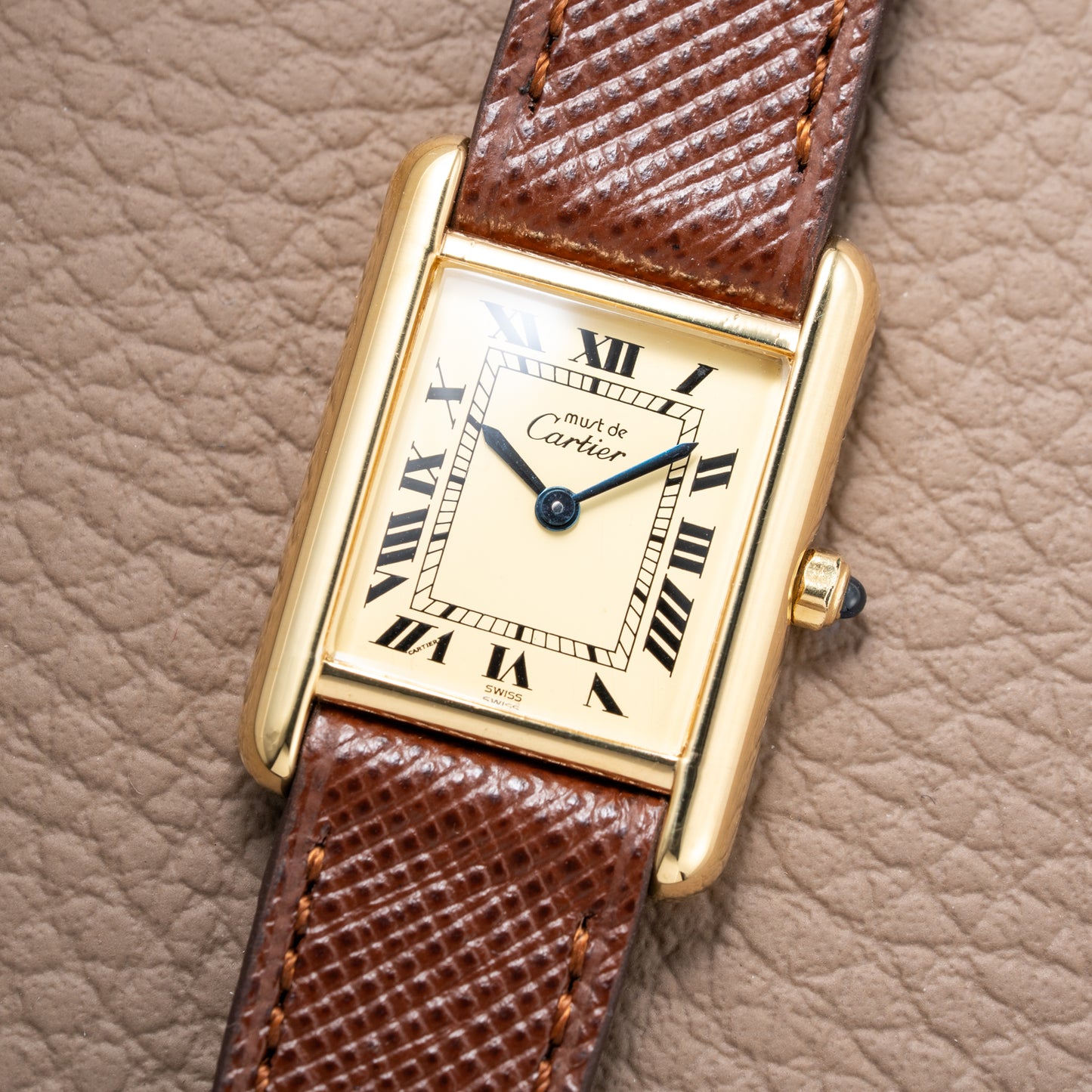 Cartier Must de Tank Vermeil Roman Full Set Ref. 3 66001 from 1986 !