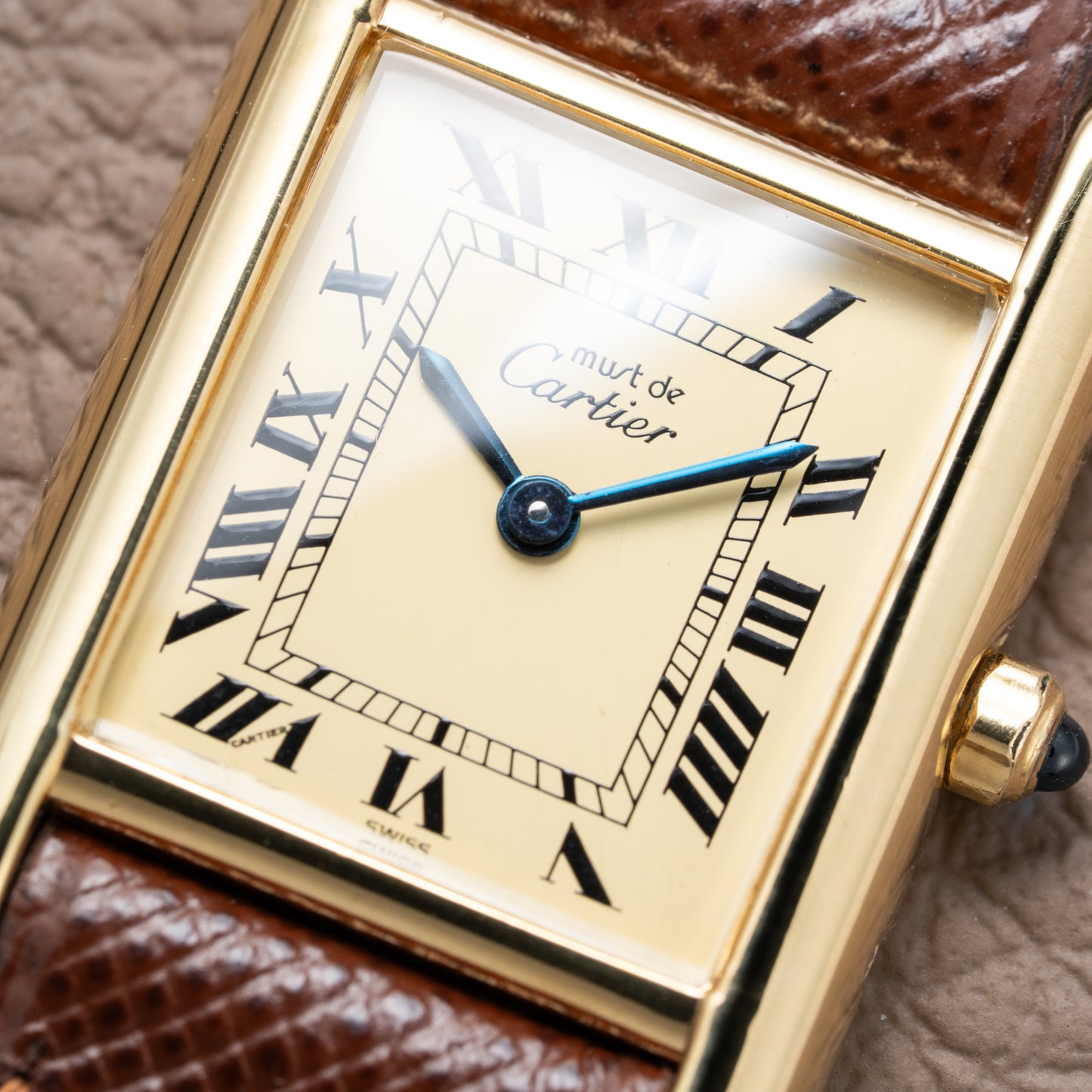 Cartier Must de Tank Vermeil Roman Full Set Ref. 3 66001 from 1986 !