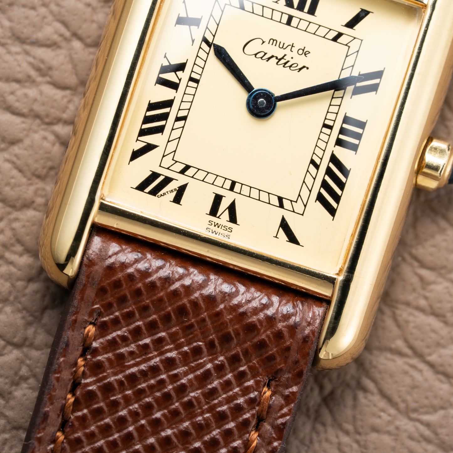 Cartier Must de Tank Vermeil Roman Full Set Ref. 3 66001 from 1986 !