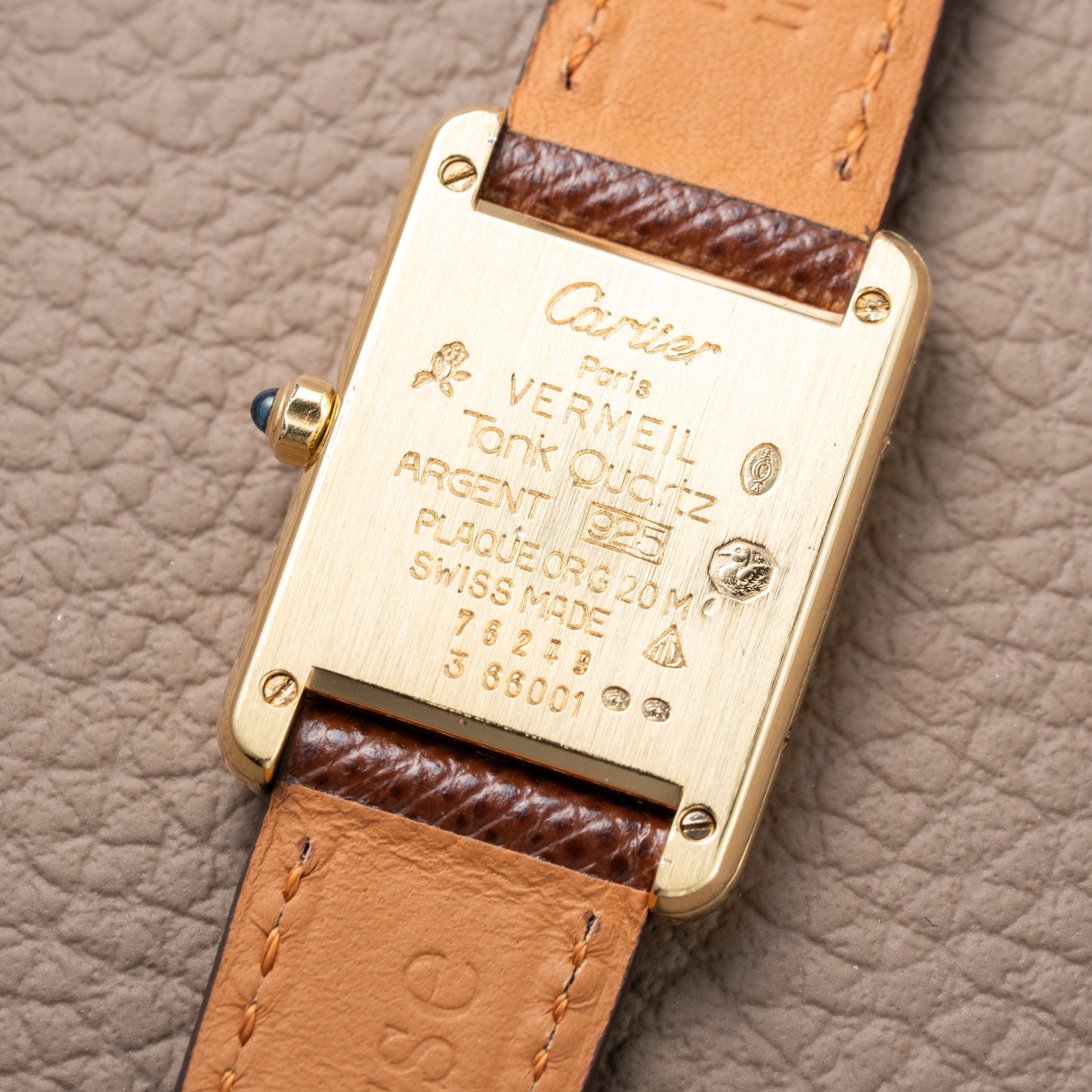 Cartier Must de Tank Vermeil Roman Full Set Ref. 3 66001 from 1986 !