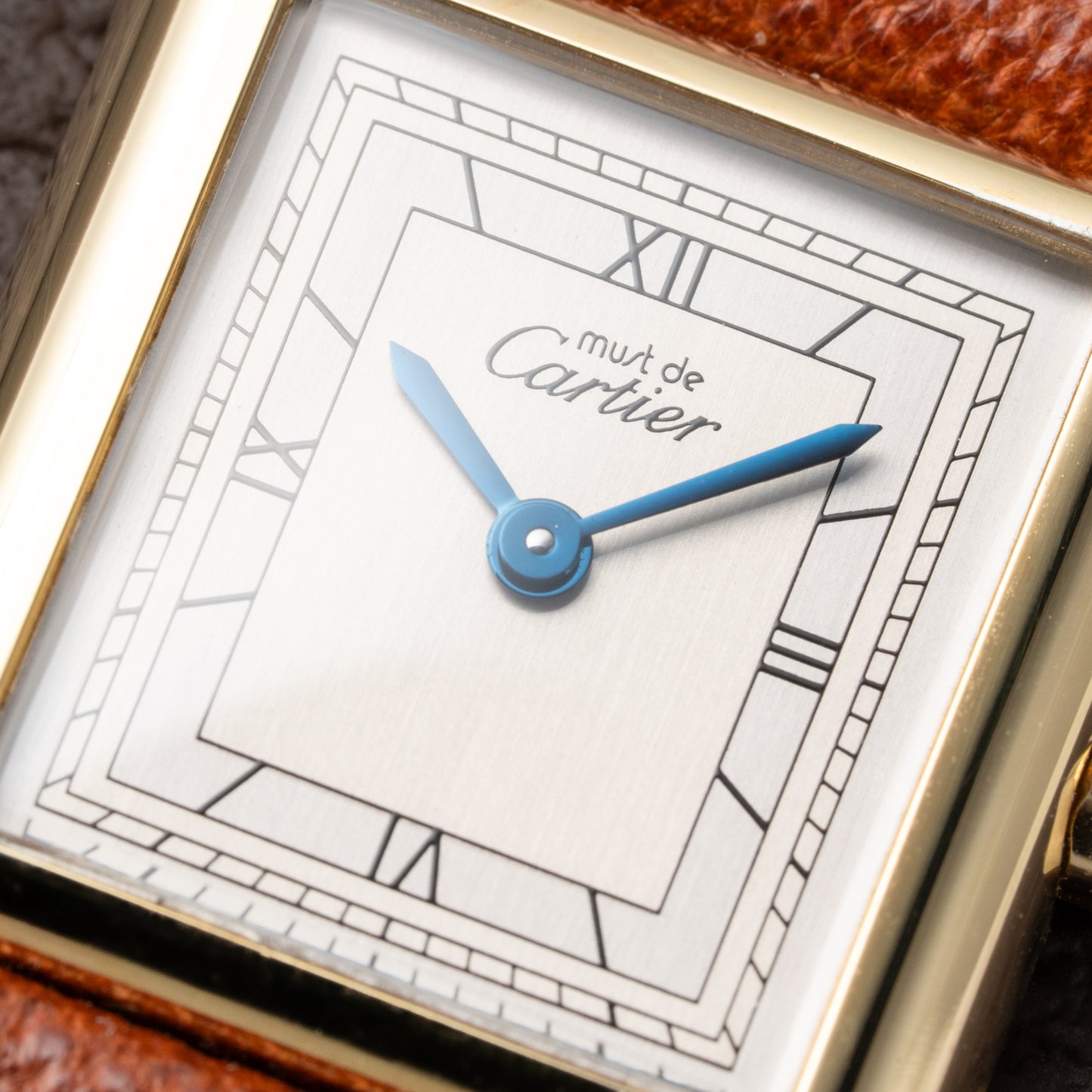 Cartier Tank Must de Silver Art Deco Dial Vermeil Full Set from 1985 with 2025 Cartier Service
