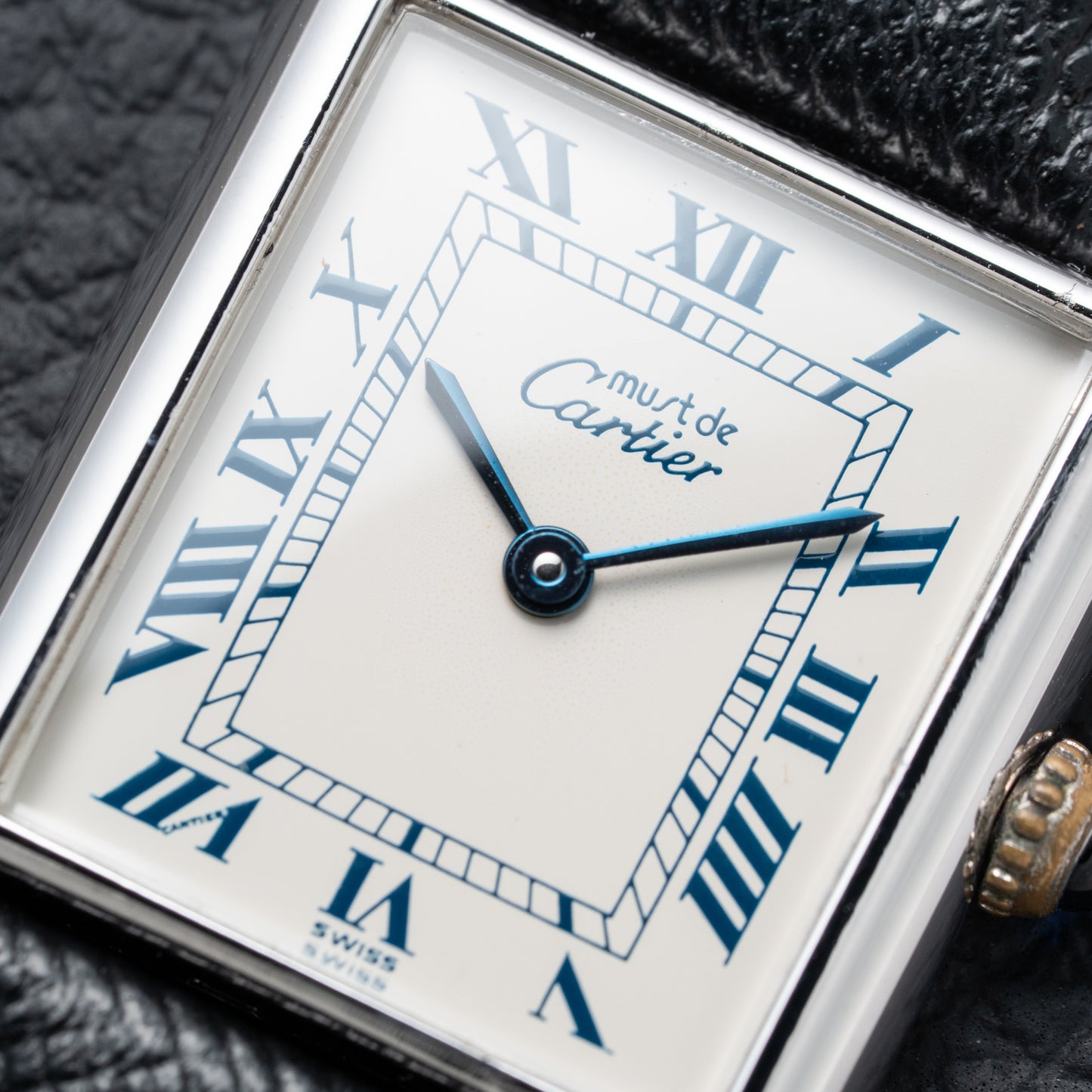 Cartier Must de Tank Silver White Roman Dial GM Reference 690006 from 1990s