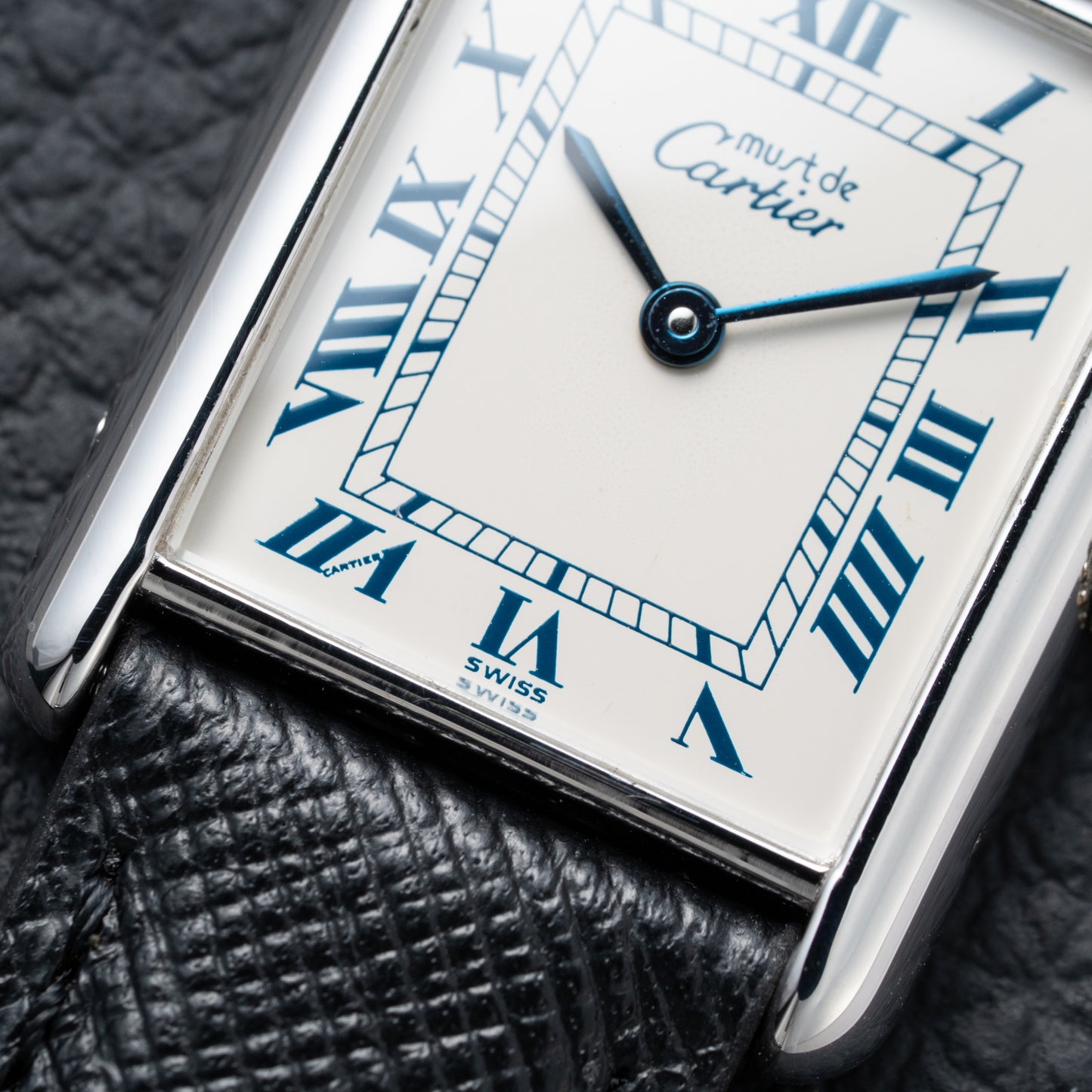 Cartier Must de Tank Silver White Roman Dial GM Reference 690006 from 1990s