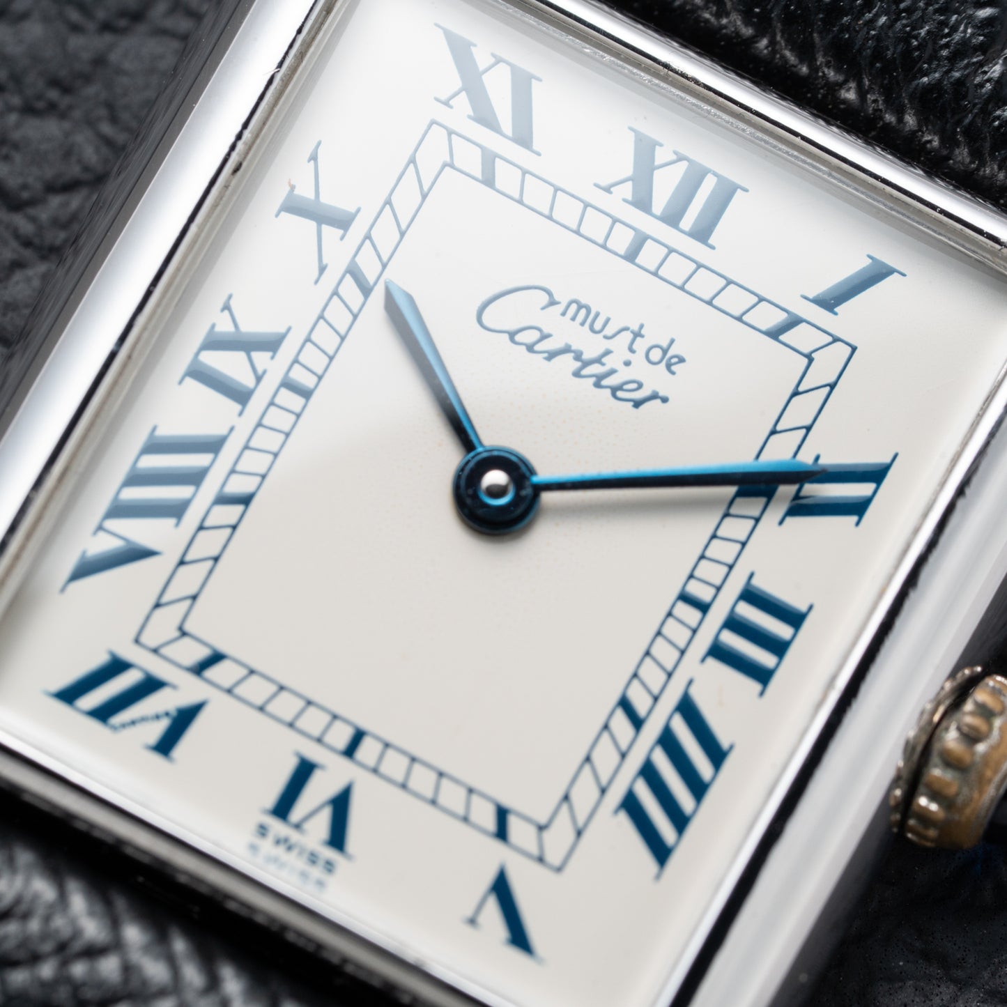 Cartier Must de Tank Silver White Roman Dial GM Reference 690006 from 1990s
