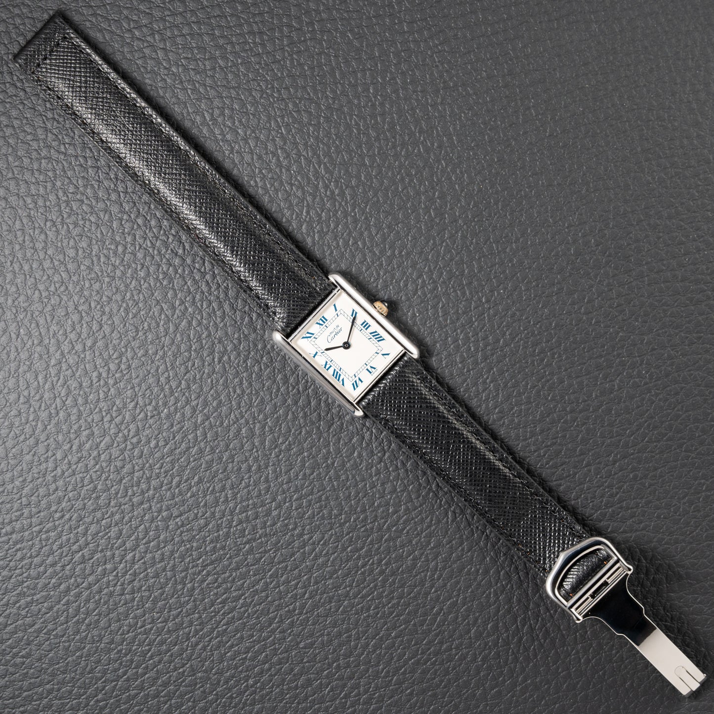 Cartier Must de Tank Silver White Roman Dial GM Reference 690006 from 1990s