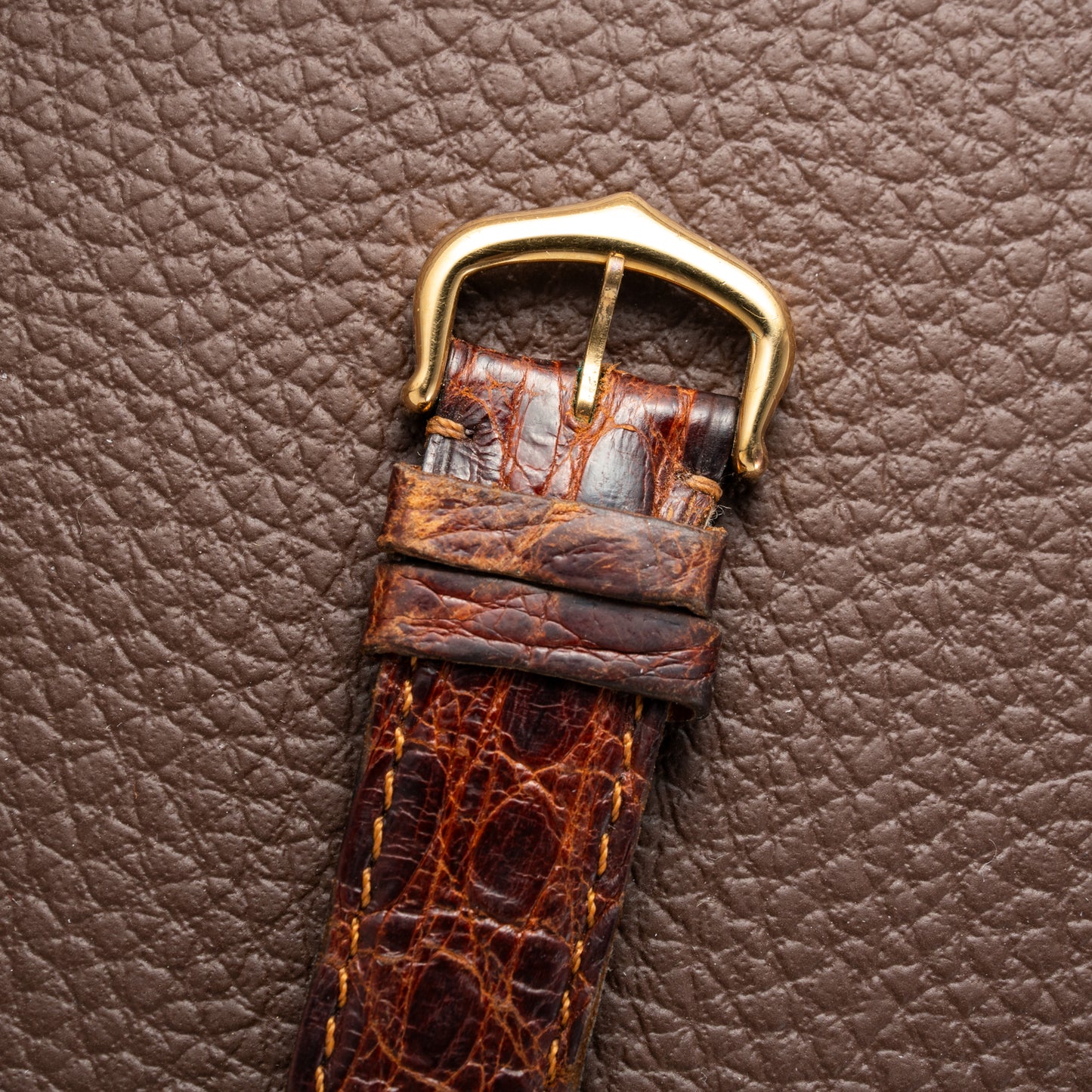 Cartier Tank Must de Vermeil ‘Turtle Shell’ Brown Wood Dial GM 1980s