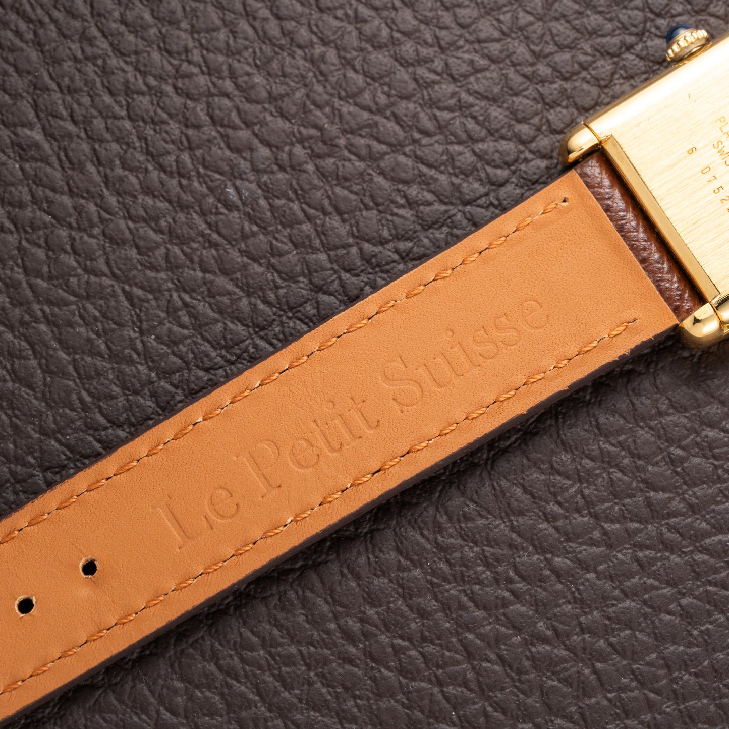 Cartier Tank Must de Vermeil ‘Turtle Shell’ Brown Wood Chocolate Dial GM from 1980s