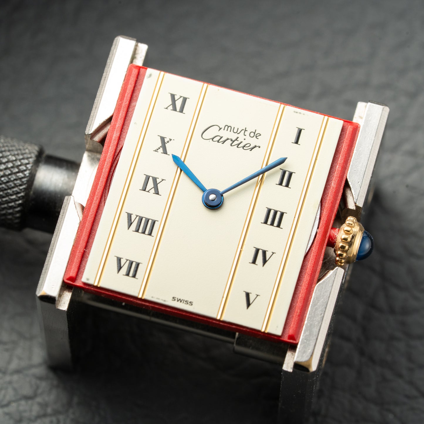 Cartier Must de Tank Vermeil Vendôme Roman Ivory Column Dial GM Ref 590005
