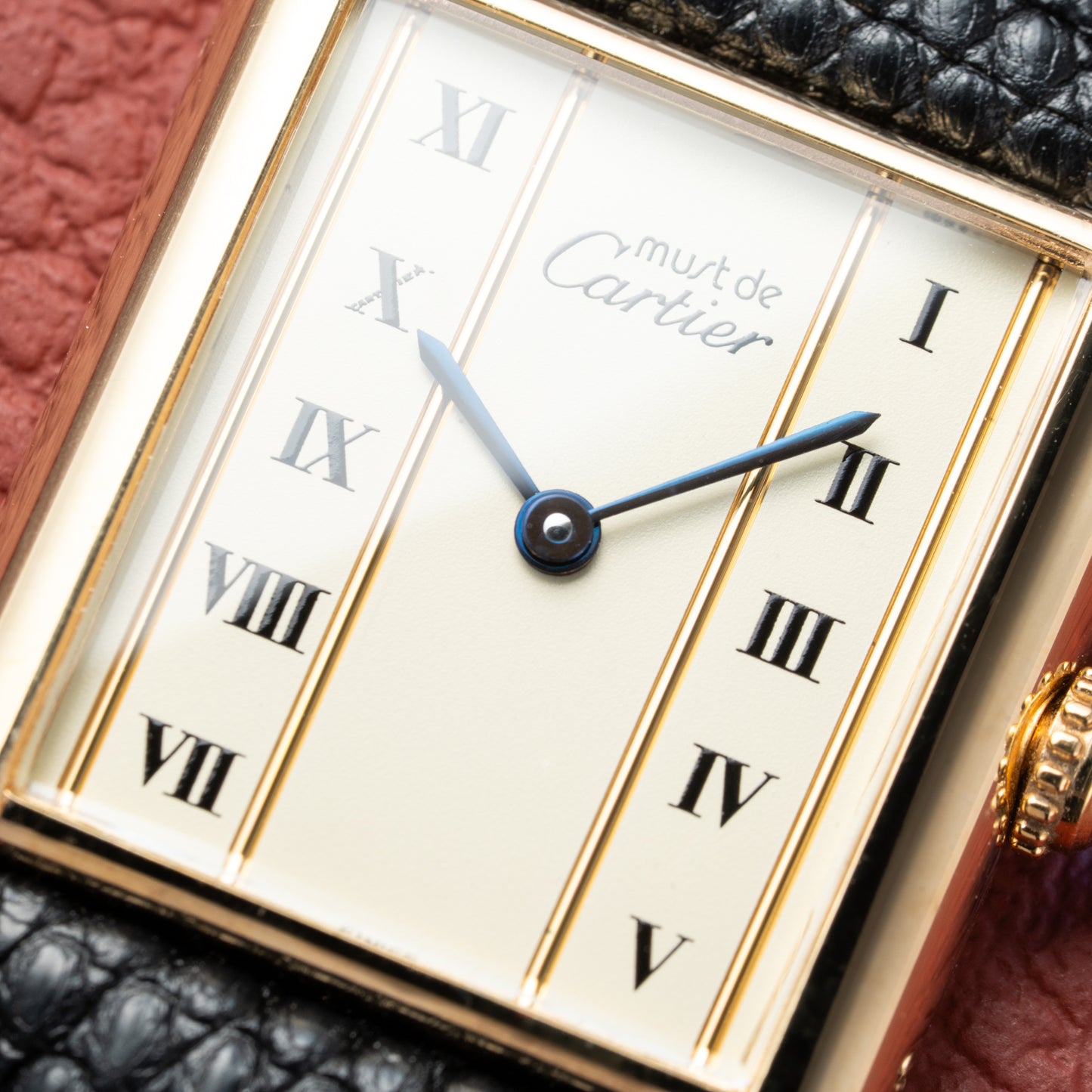 Cartier Must de Tank Vermeil Vendôme Roman Ivory Column Dial GM Ref 590005