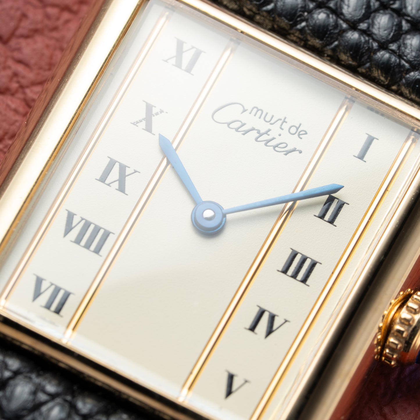 Cartier Must de Tank Vermeil Vendôme Roman Ivory Column Dial GM Ref 590005