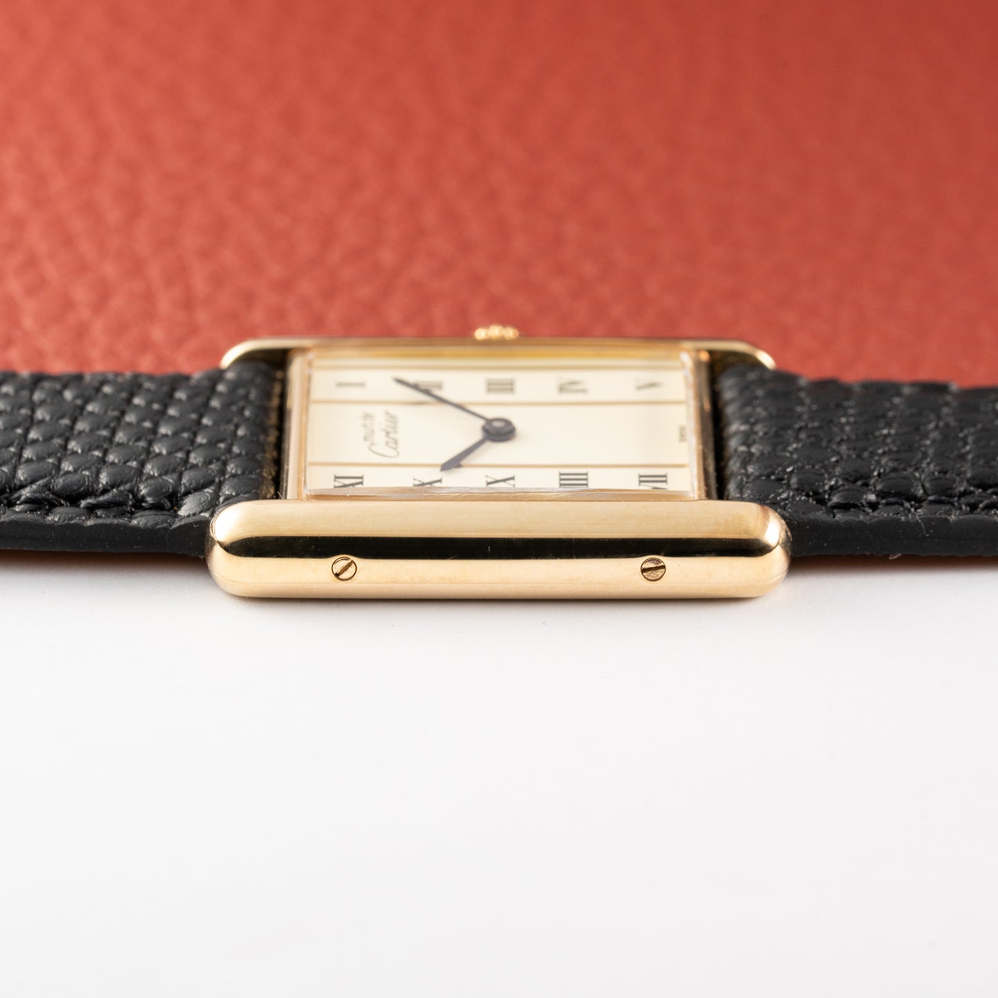 Cartier Must de Tank Vermeil Vendôme Roman Ivory Column Dial GM Ref 590005