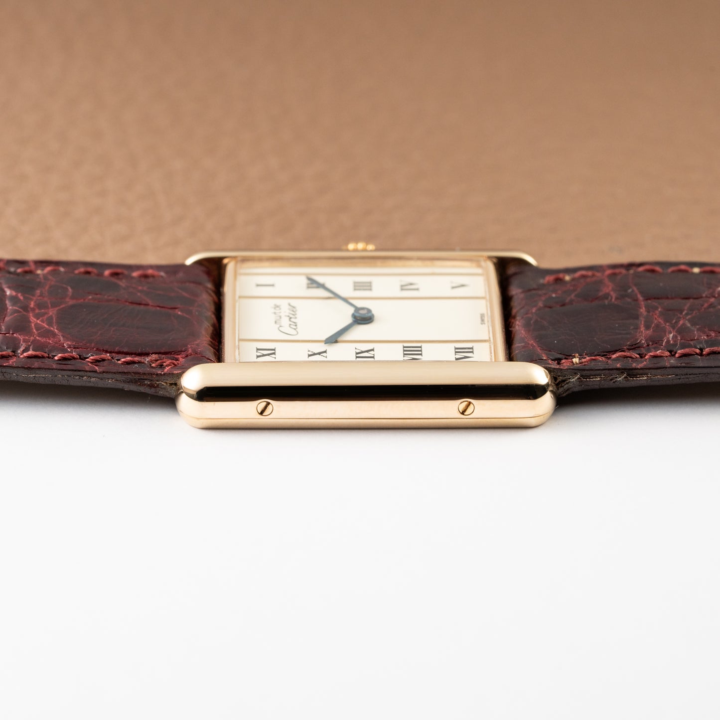 Cartier Must de Tank Vermeil Vendôme Roman Ivory Column Dial GM Ref 590005