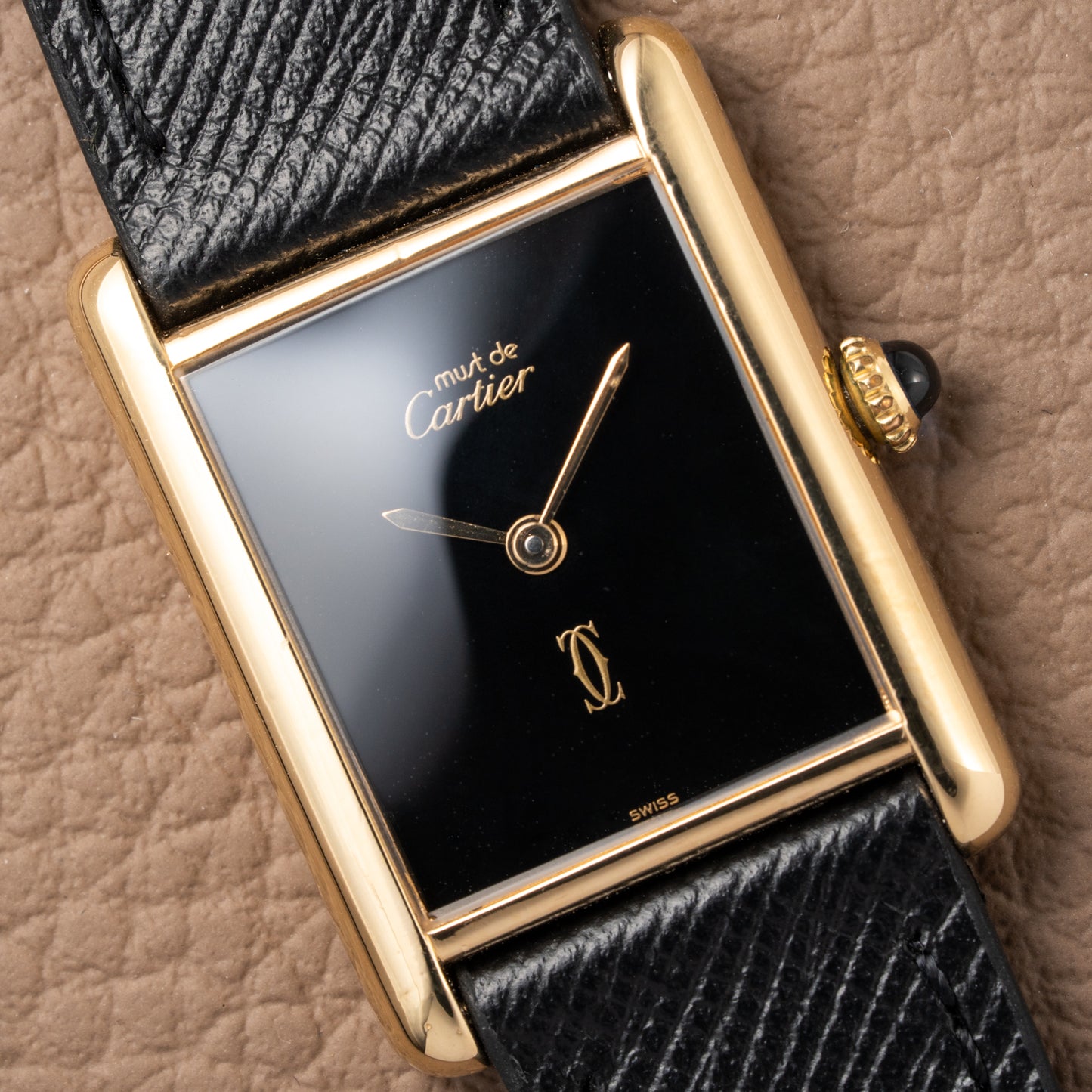 Cartier Tank Must de Vermeil Black 'Onyx' Dial GM from 1990s