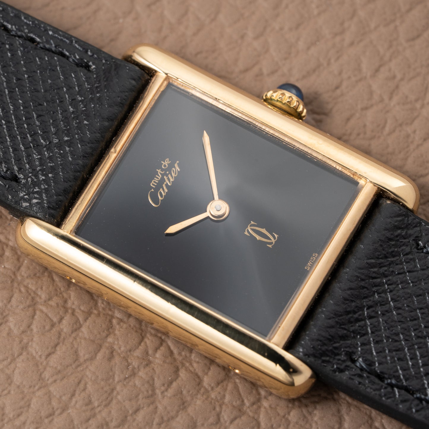 Cartier Tank Must de Vermeil Black 'Onyx' Dial GM from 1990s