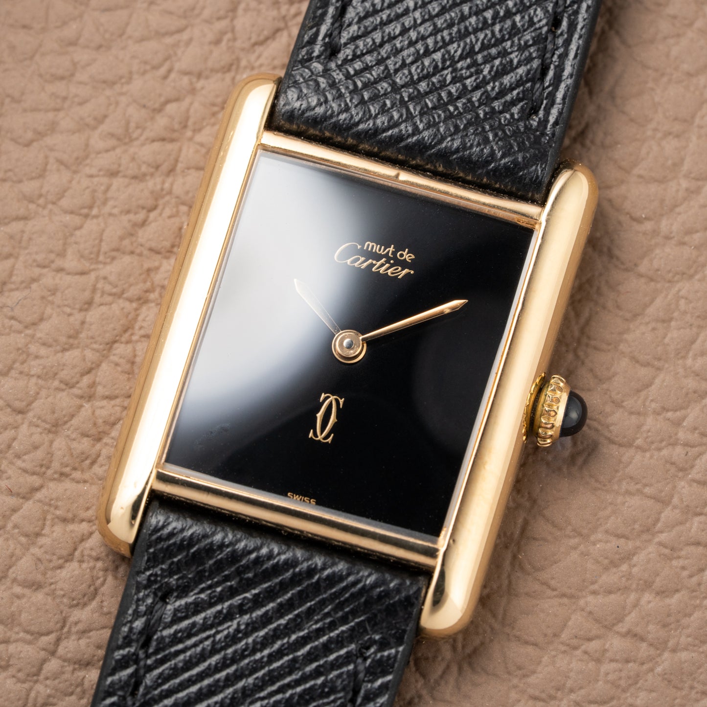 Cartier Tank Must de Vermeil Black 'Onyx' Dial GM from 1990s