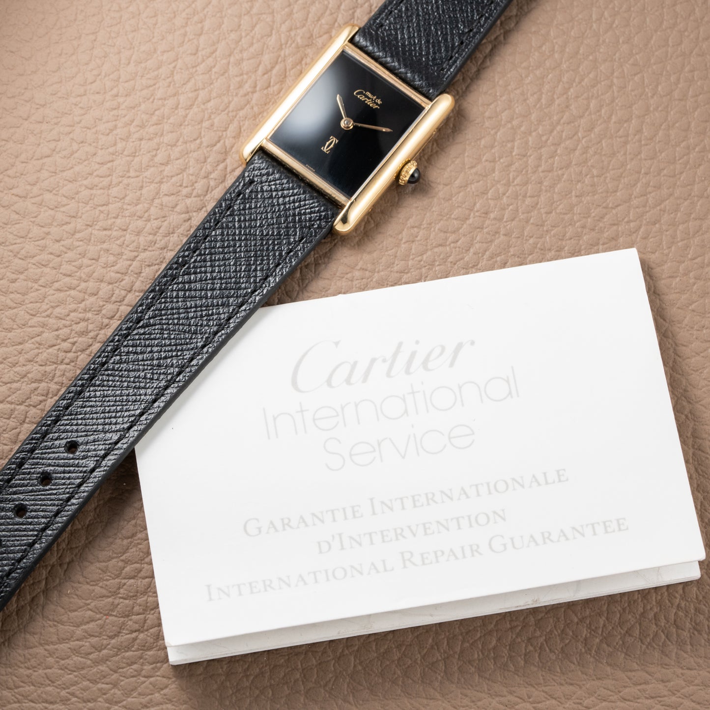 Cartier Tank Must de Vermeil Black 'Onyx' Dial GM from 1990s