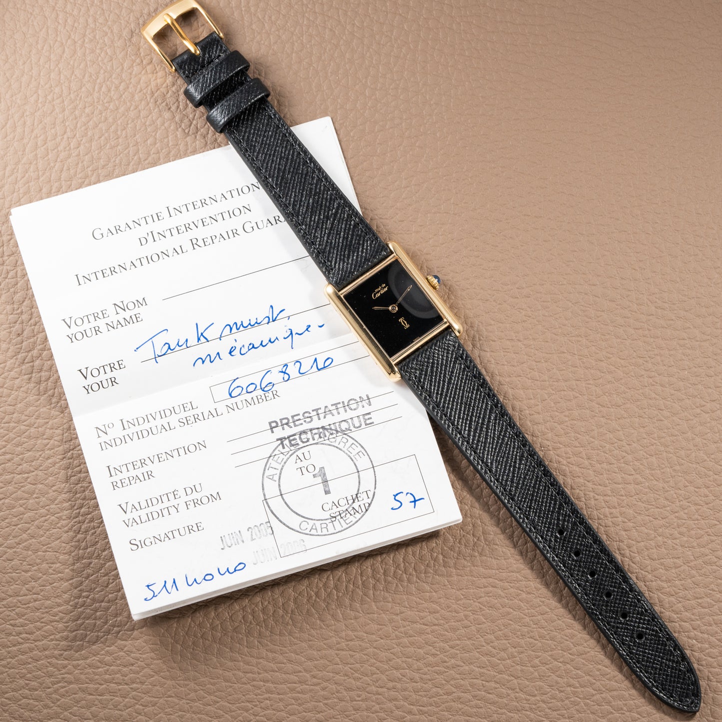 Cartier Tank Must de Vermeil Black 'Onyx' Dial GM from 1990s