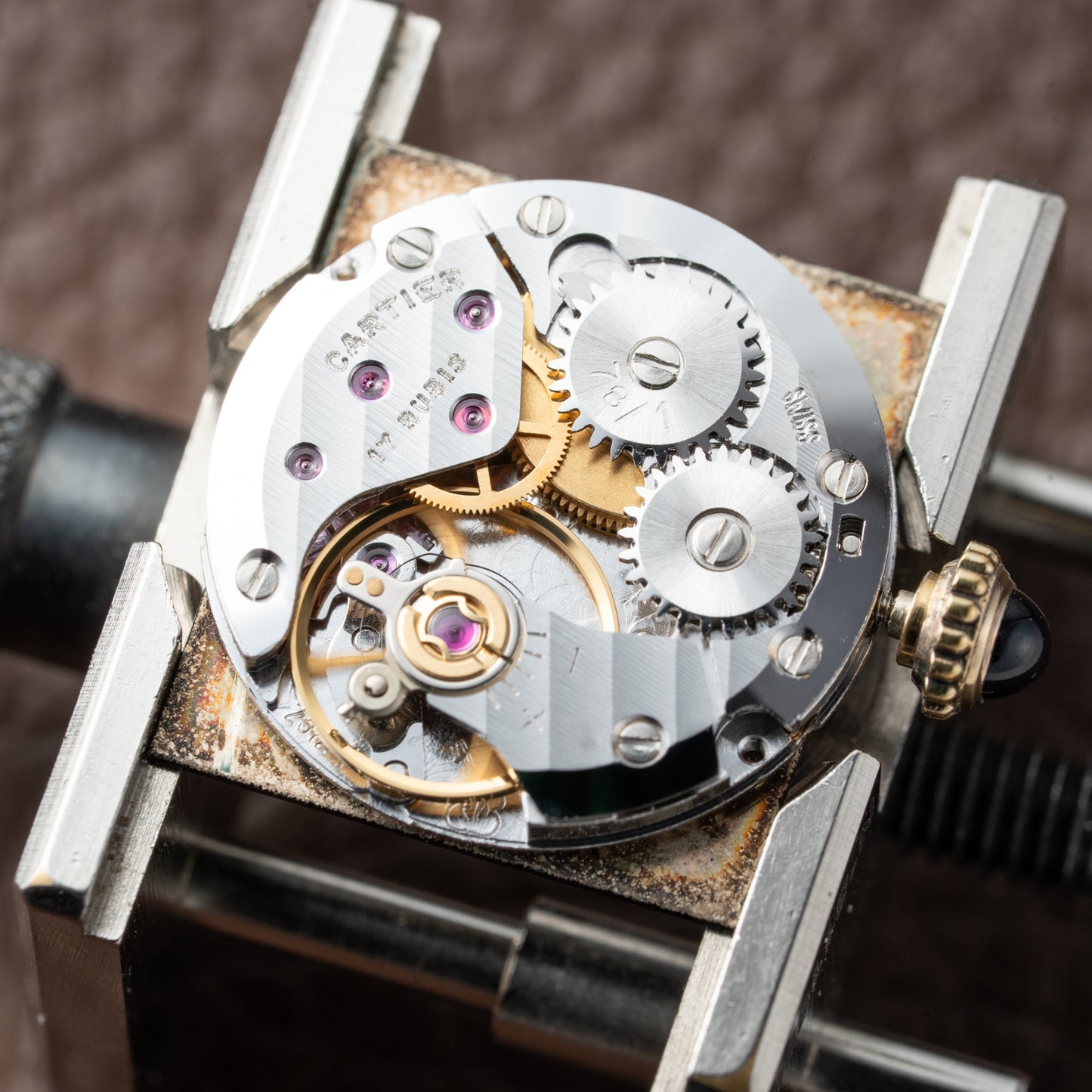 Cartier Tank Must de Vermeil Black Dial PM 1980s Model