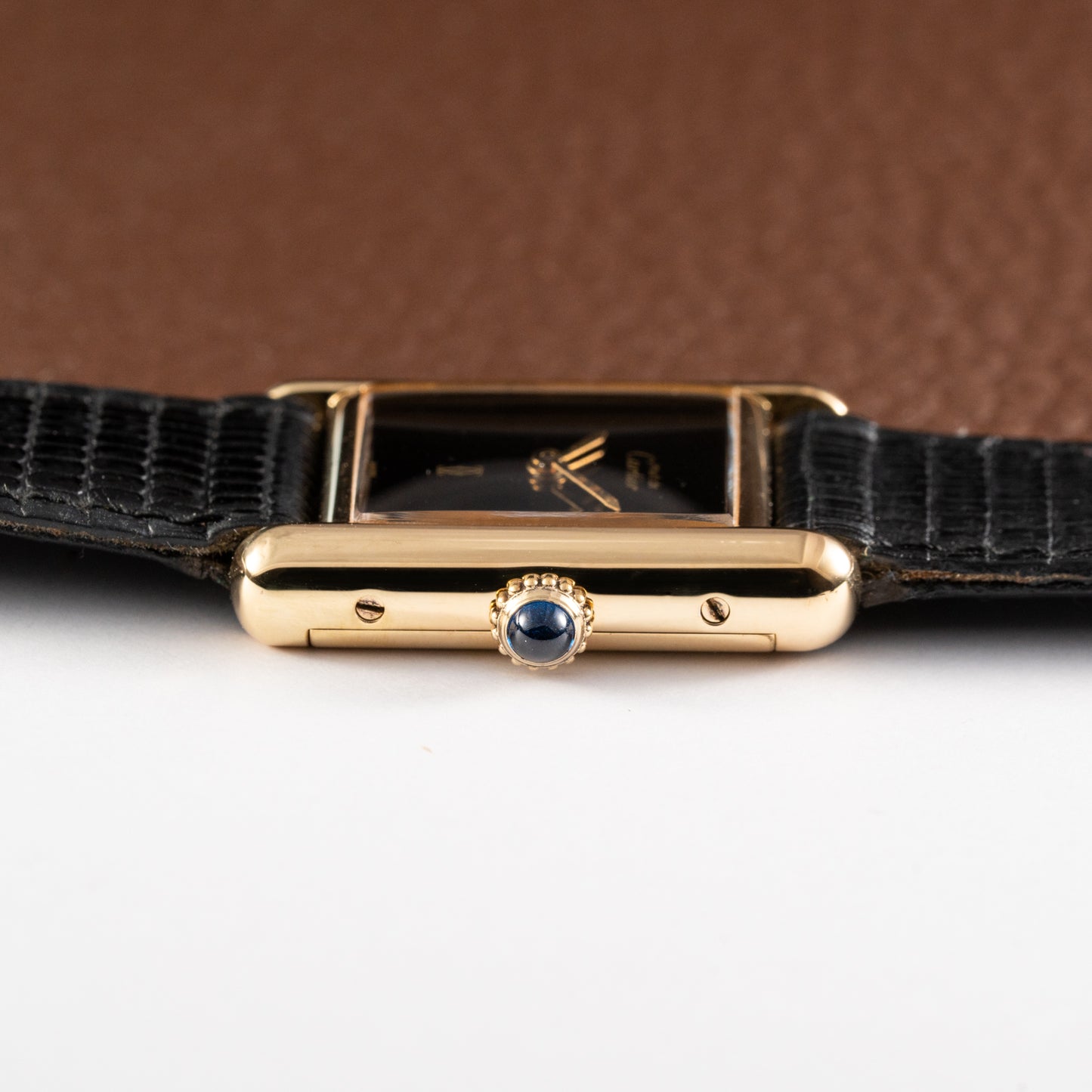 Cartier Tank Must de Vermeil Black Dial PM 1980s Model
