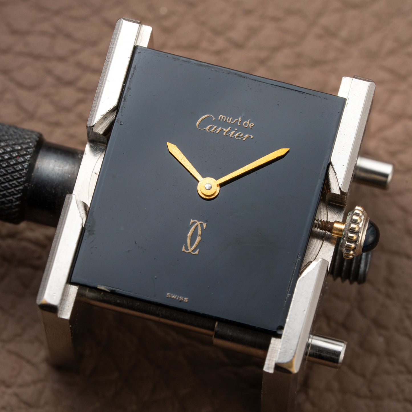 Cartier Tank Must de Vermeil Black Onyx Dial GM 1980s