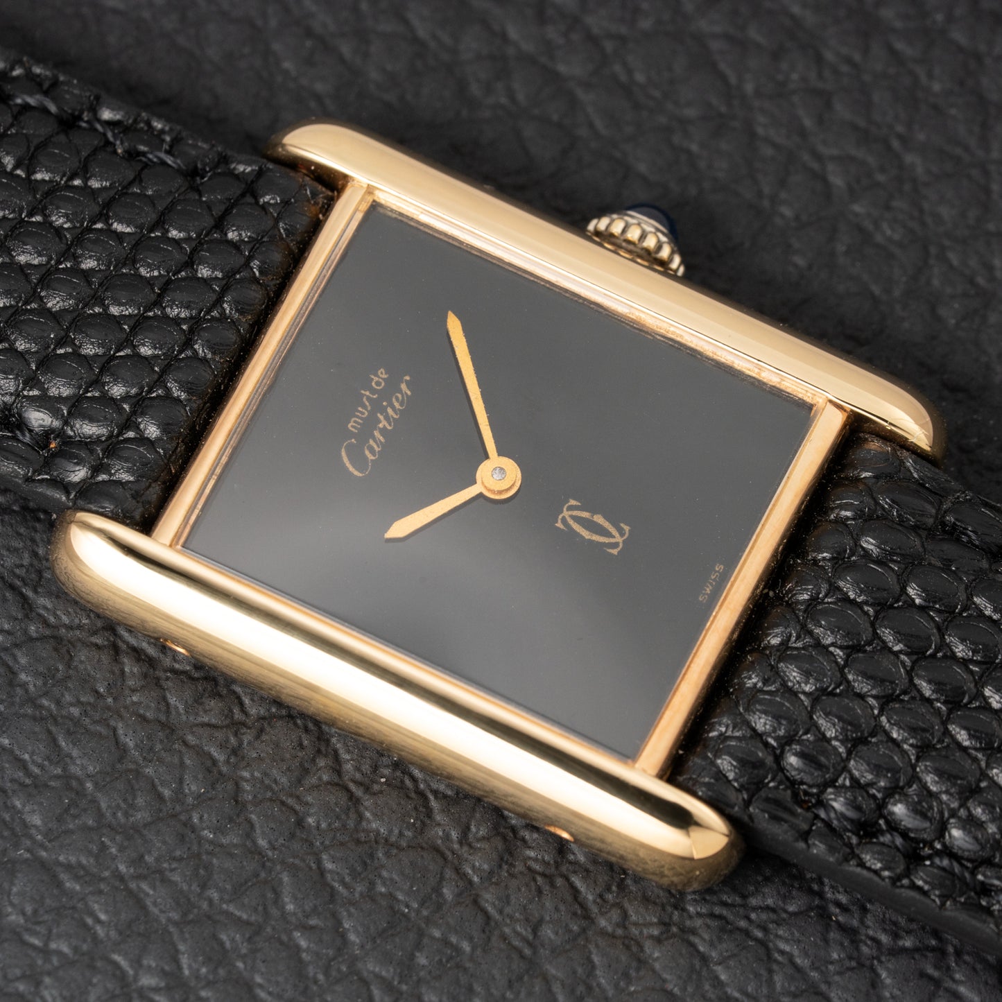 Cartier Tank Must de Vermeil Black Onyx Dial GM 1980s