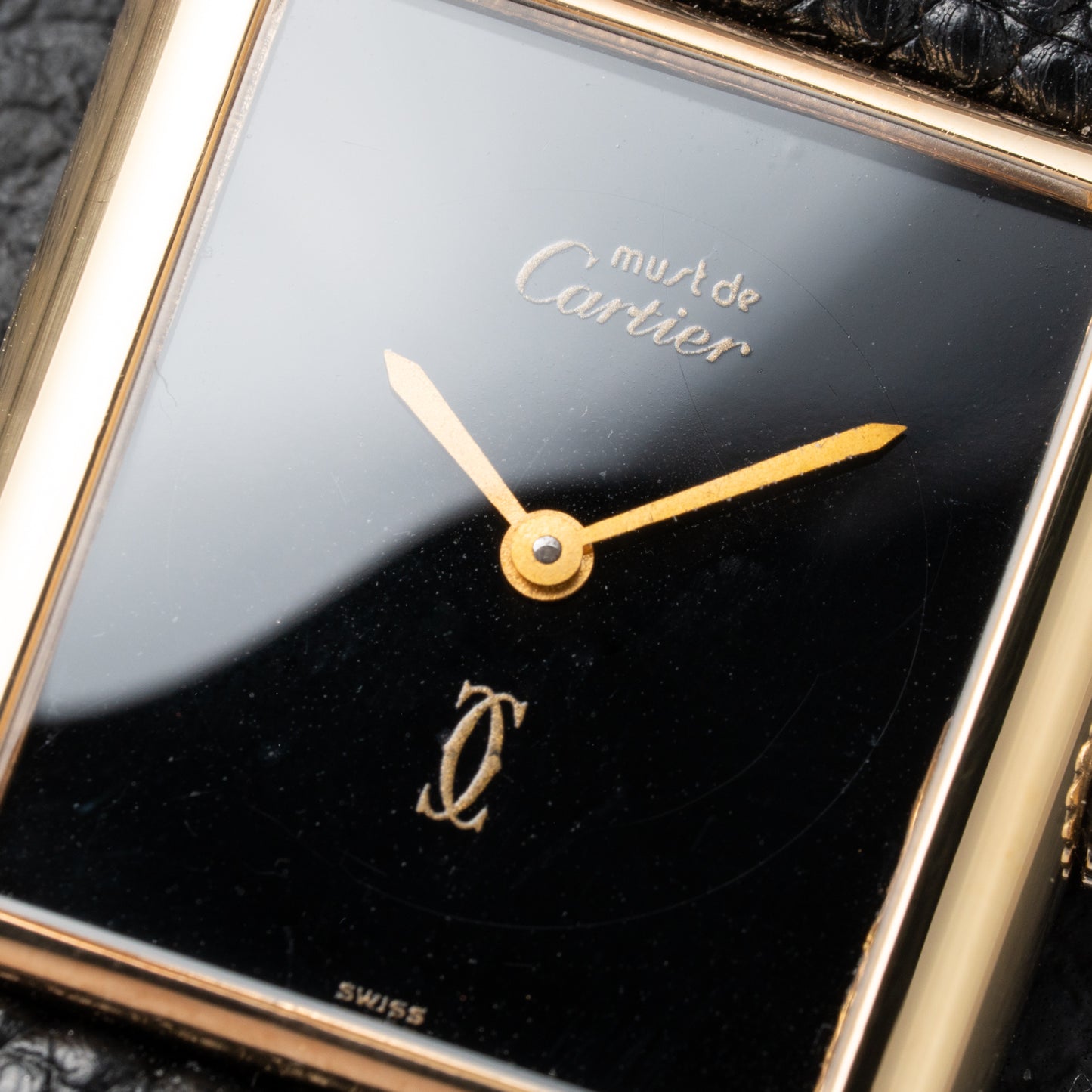 Cartier Tank Must de Vermeil Black Onyx Dial GM 1980s
