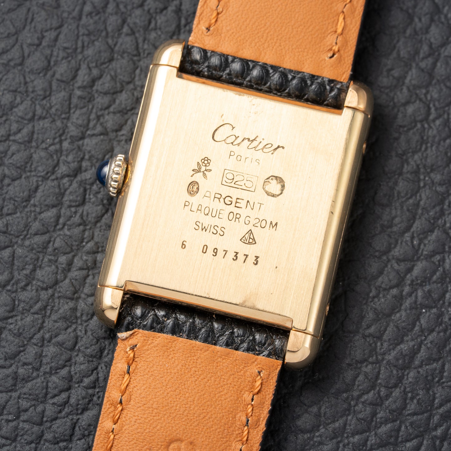Cartier Tank Must de Vermeil Black Onyx Dial GM 1980s