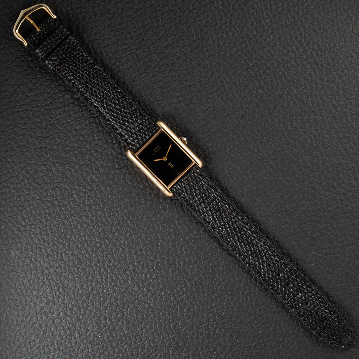 Cartier Tank Must de Vermeil Black Onyx Dial GM 1980s
