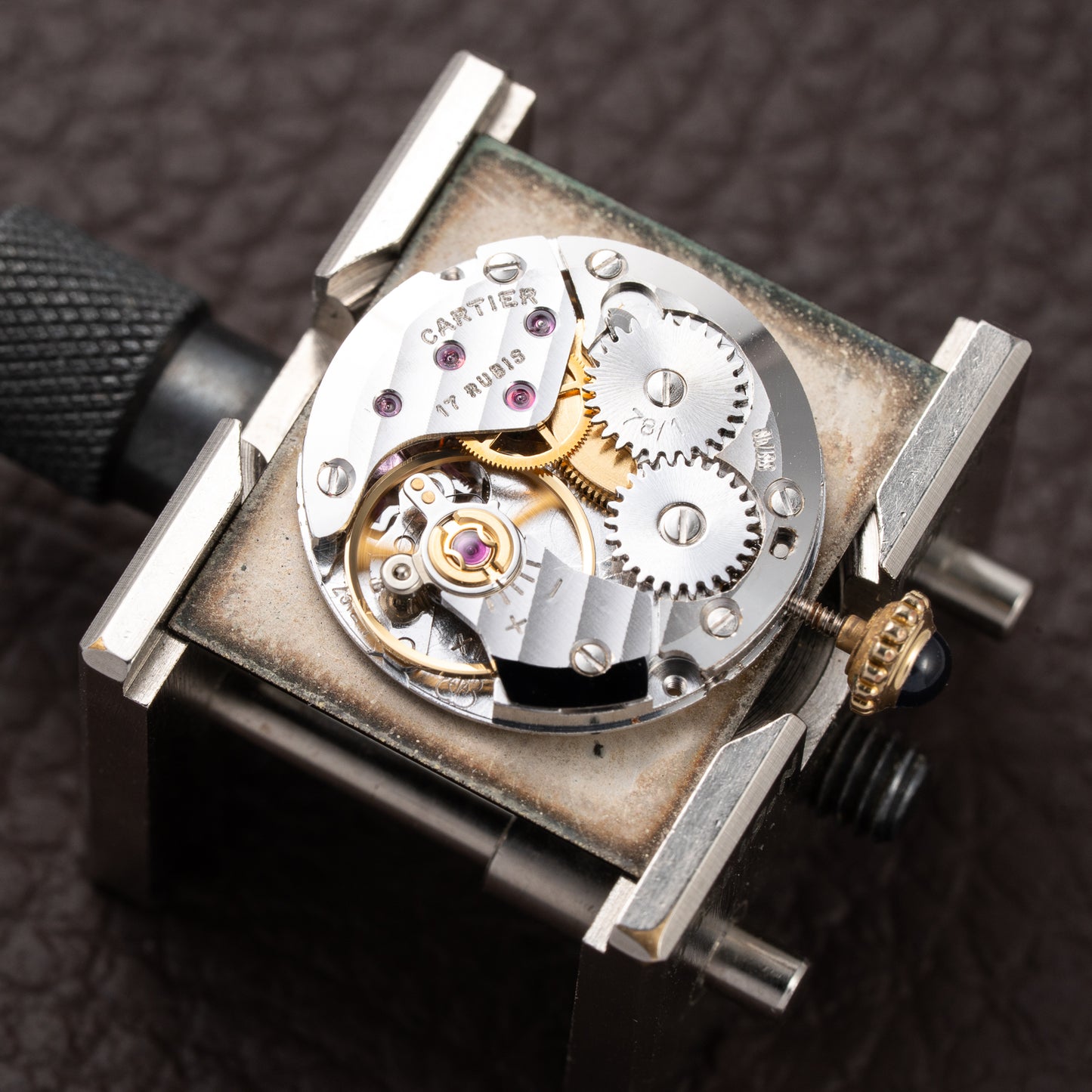 Cartier Tank Must de Black 'Onyx' Dial Vermeil GM from 1990s