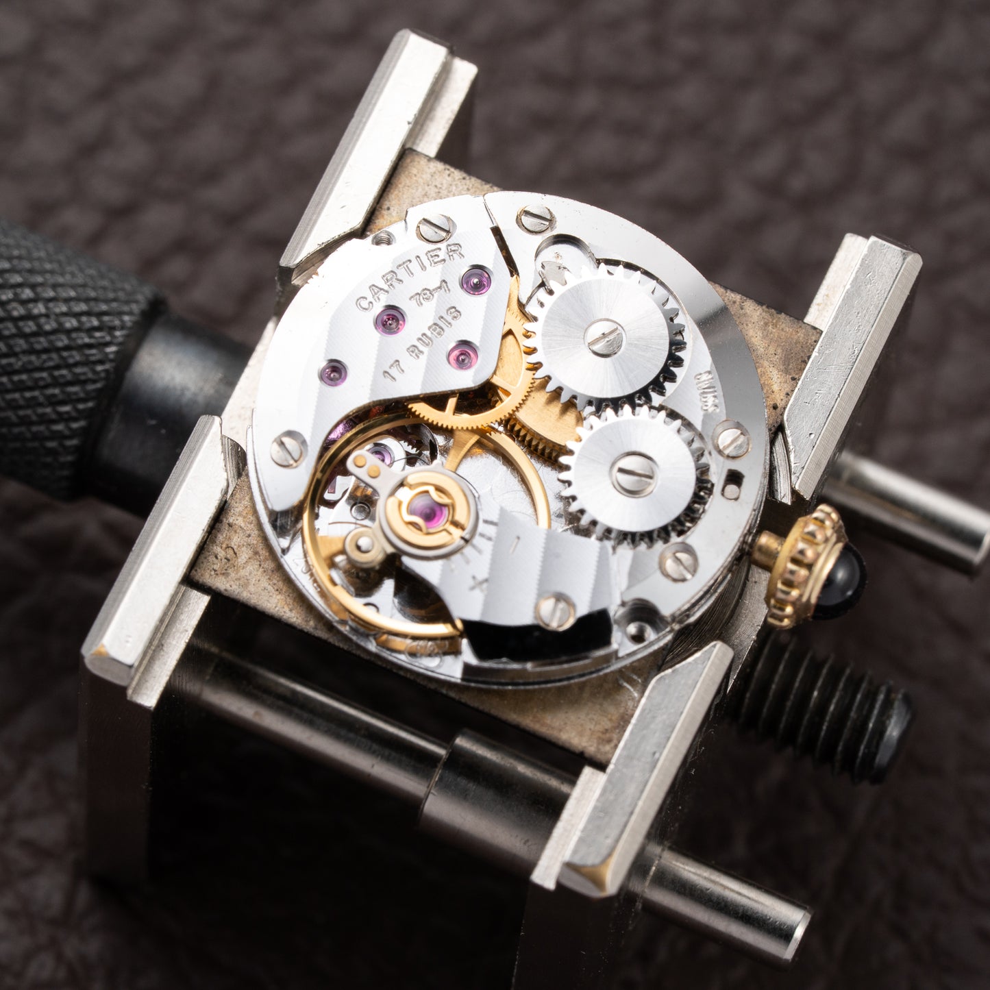 Cartier Tank Must de Black 'onyx' Dial Vermeil PM 1980s