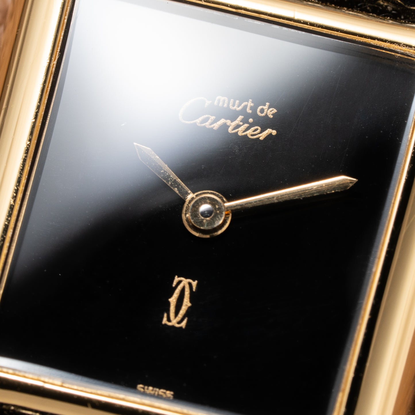 Cartier Tank Must de Vermeil Black 'onyx' Dial PM 1980s