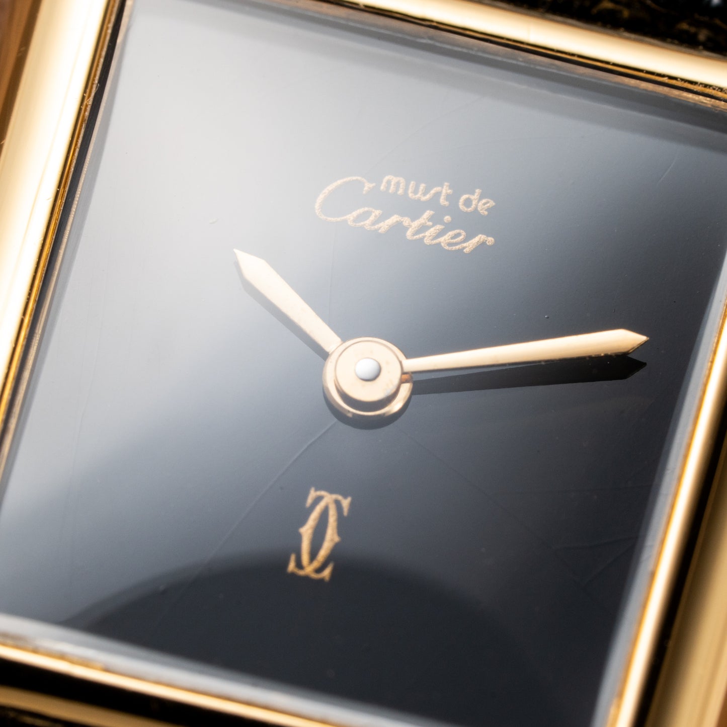 Cartier Tank Must de Vermeil Black 'onyx' Dial PM 1980s