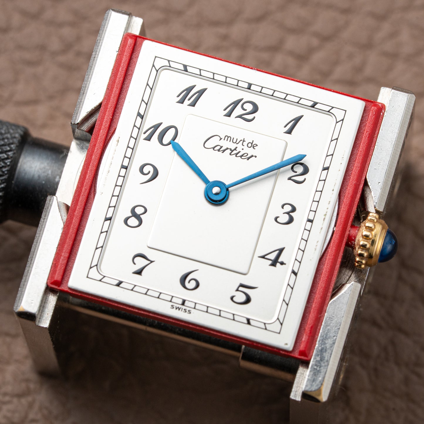 Cartier Tank Must de Rare Breguet Numerals Dial Vermeil Ref 590005 From 1990s