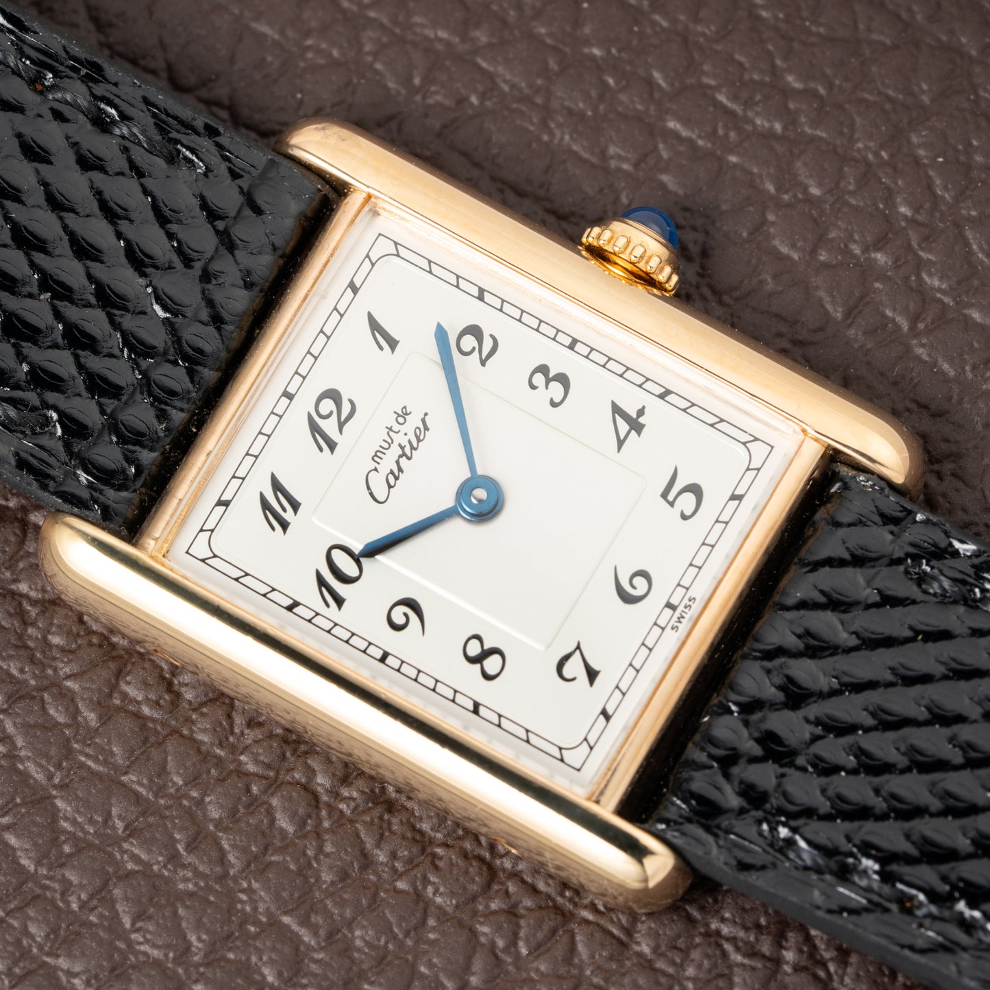 Cartier Tank Must de Rare Breguet Numerals Dial Vermeil Ref 590005 From 1990s
