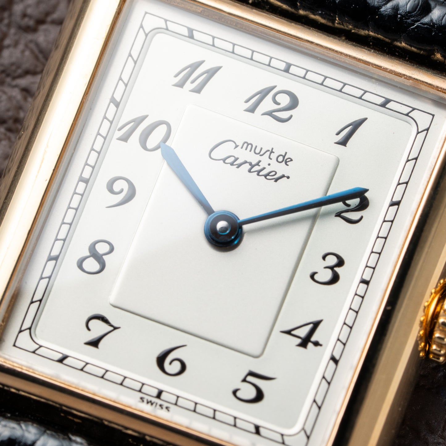 Cartier Tank Must de Rare Breguet Numerals Dial Vermeil Ref 590005 From 1990s