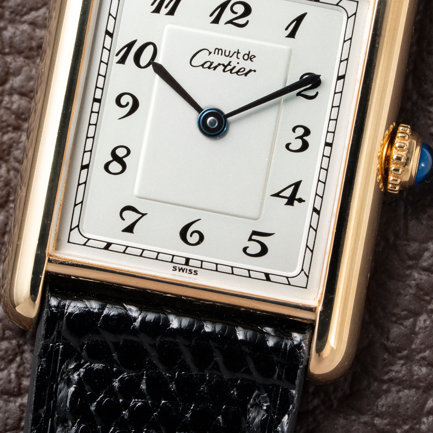 Cartier Tank Must de Rare Breguet Numerals Dial Vermeil Ref 590005 From 1990s