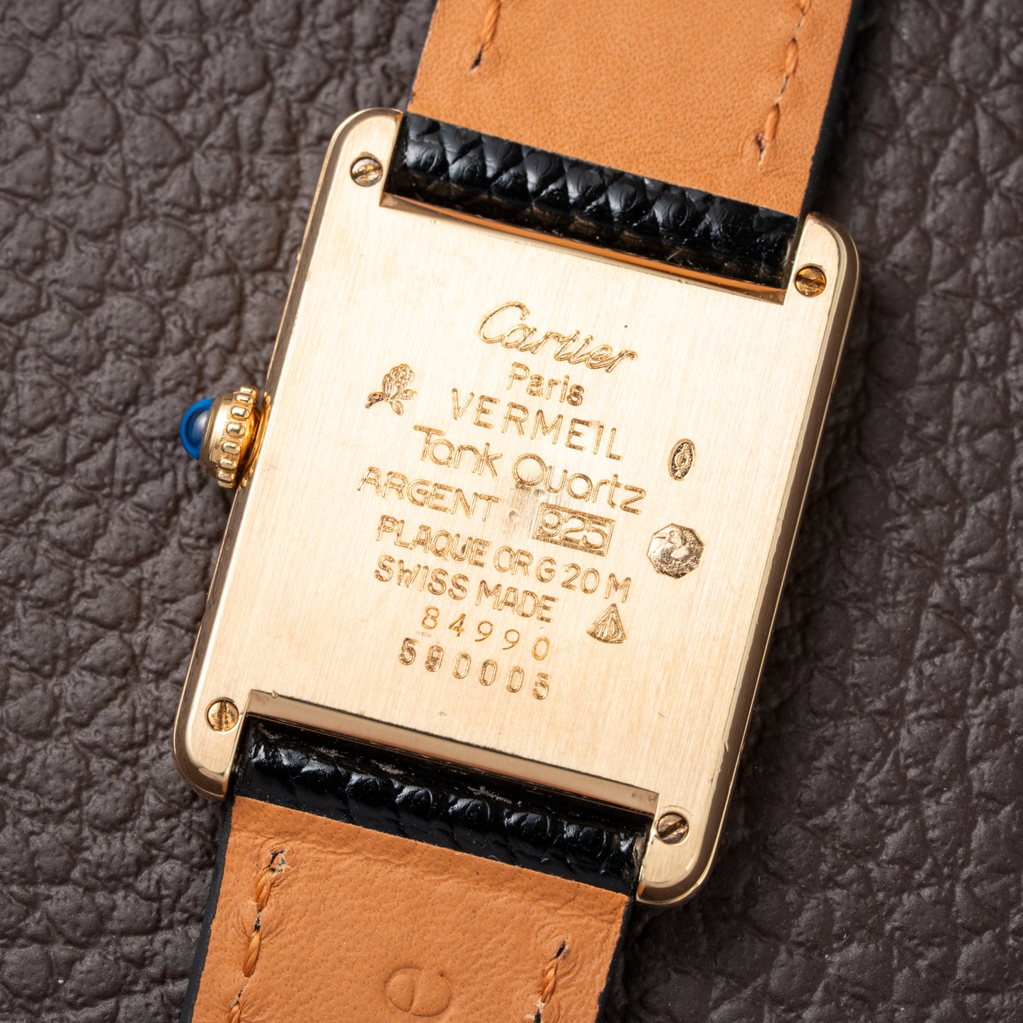 Cartier Tank Must de Rare Breguet Numerals Dial Vermeil Ref 590005 From 1990s