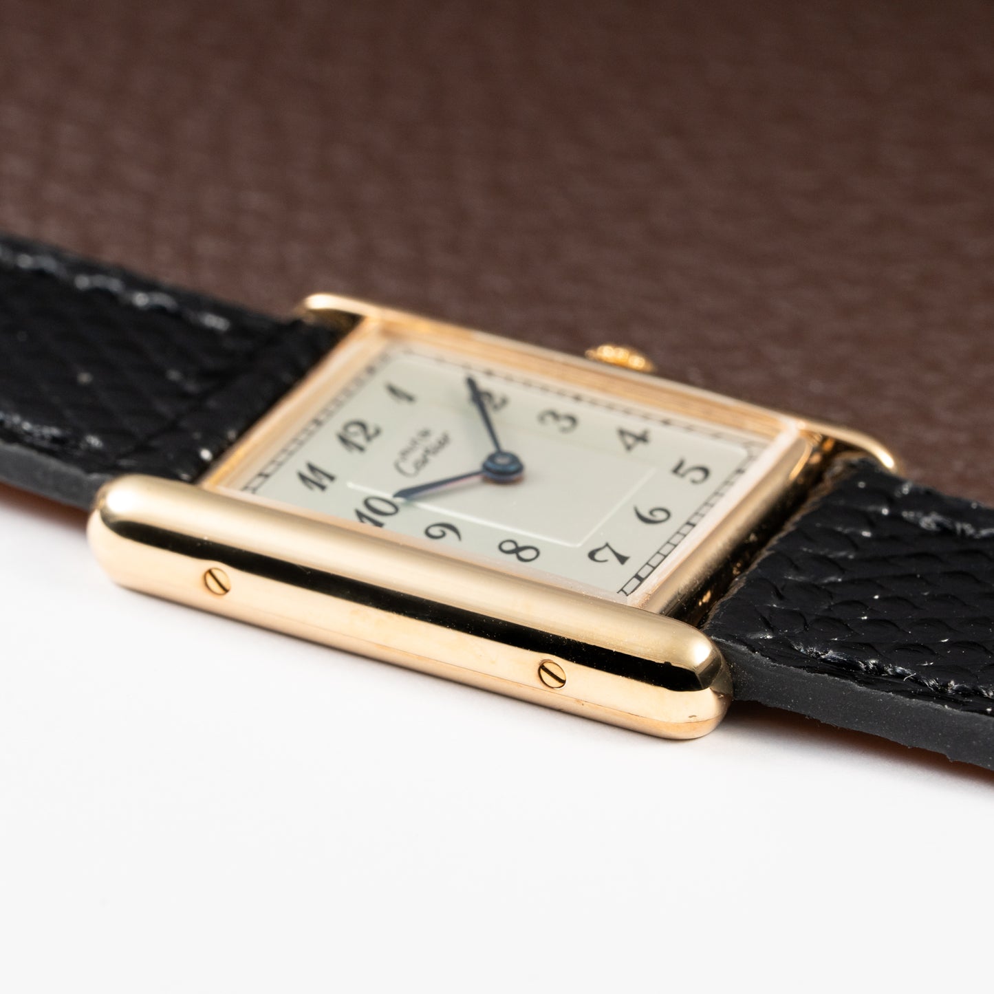 Cartier Tank Must de Rare Breguet Numerals Dial Vermeil Ref 590005 From 1990s