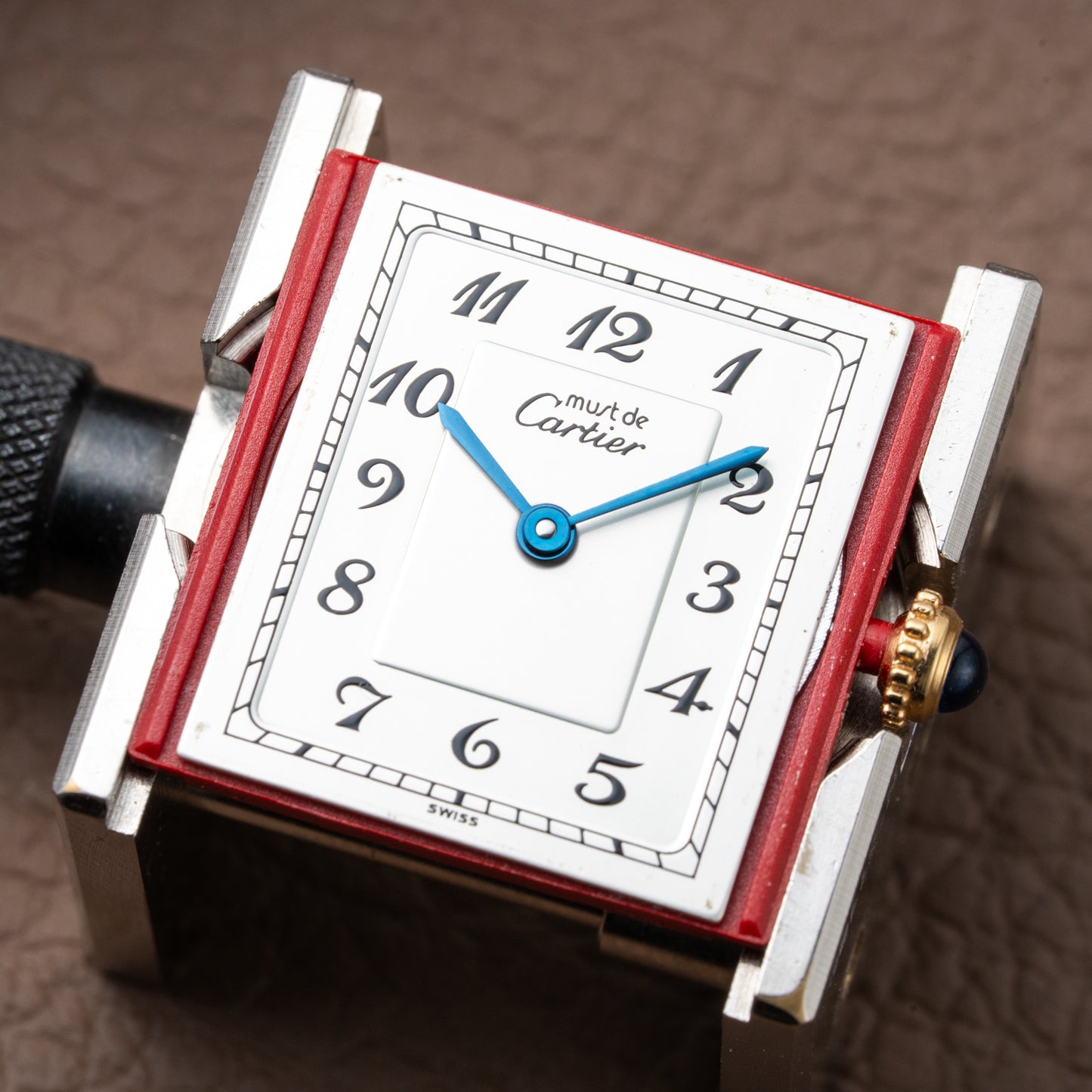 Cartier Tank Must de Rare Breguet Numerals Dial Vermeil Ref 590005 From 1990s